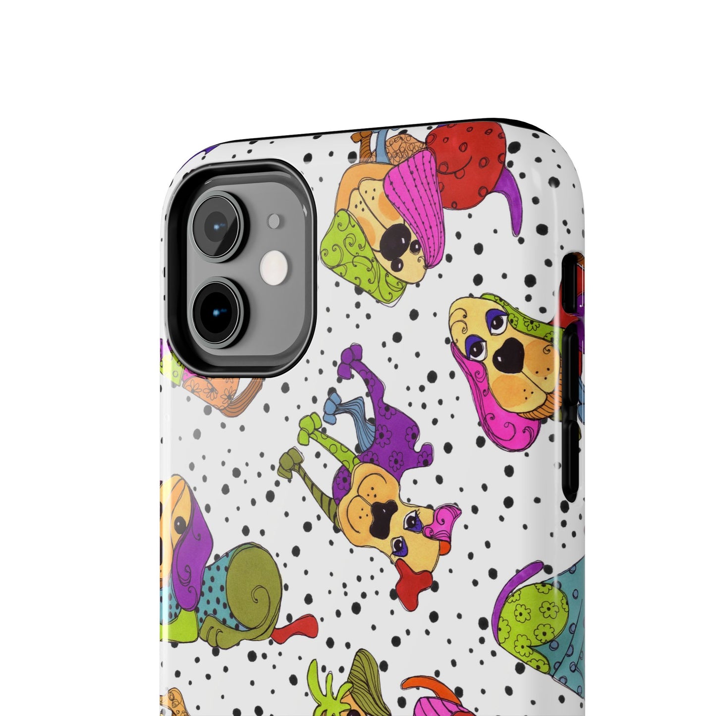 Tossed Happy Dogs White Phone Case