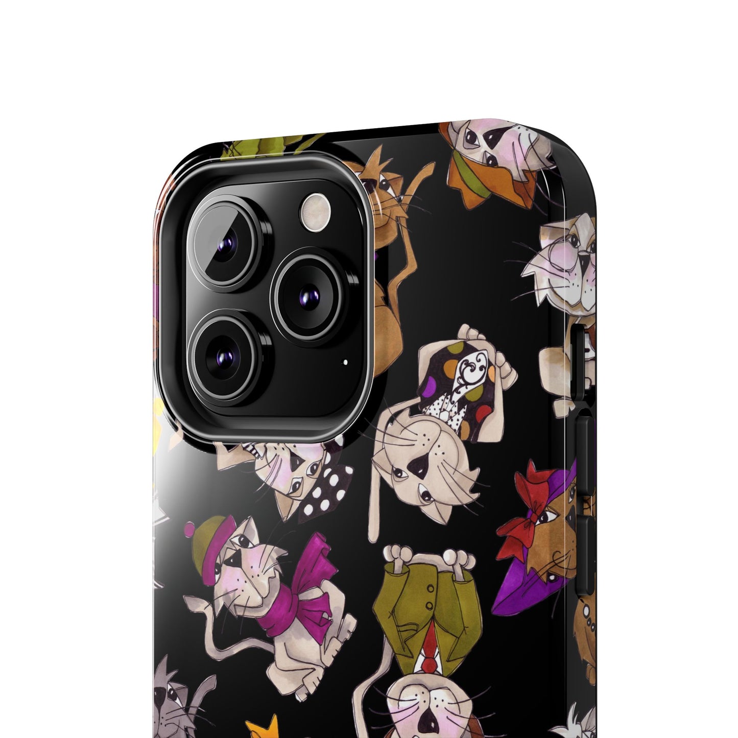 Spice Cats Tossed Black Phone Case