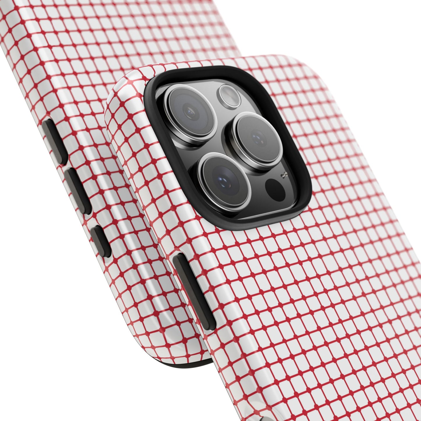 Dot Grid White / Red Phone Case