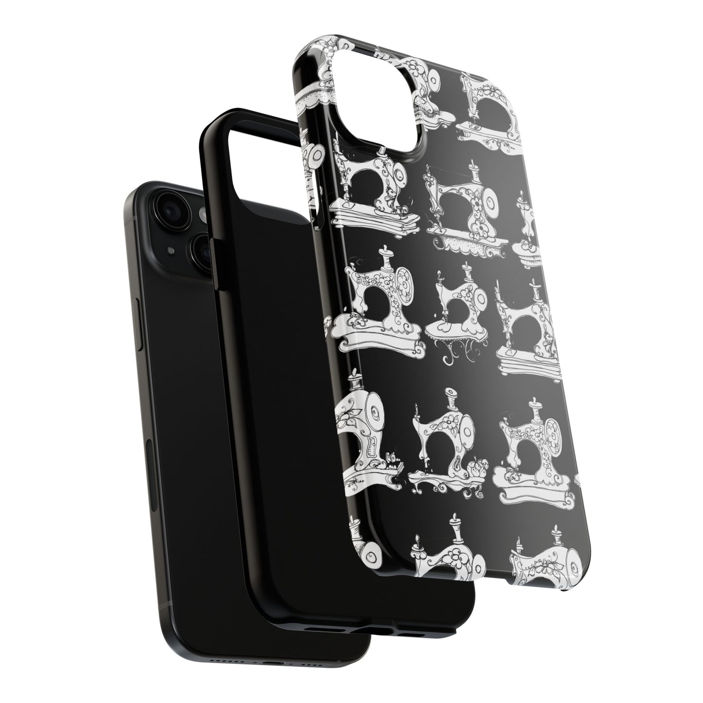 Sew Sew Black / White Phone Case