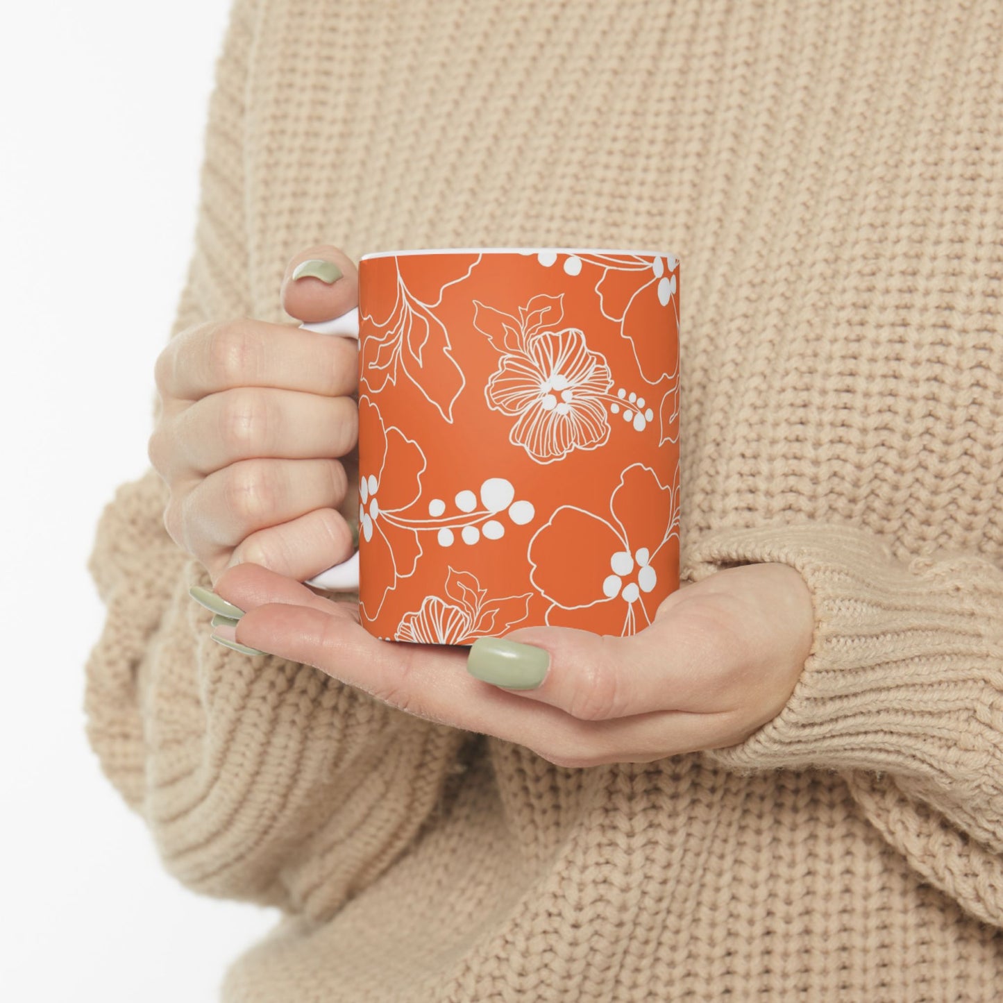 Lacey Hibiscus Coral Cup