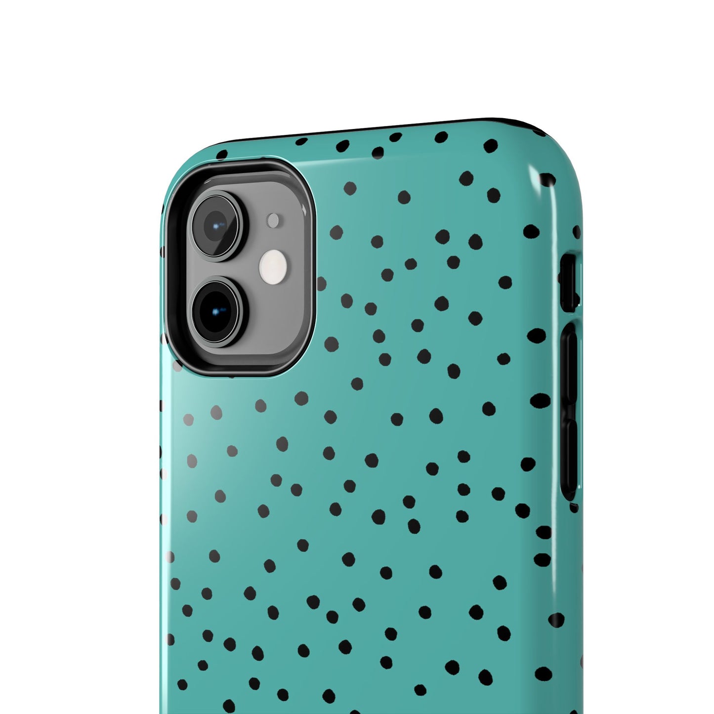Dinky Dots Turquoise / Black Phone Case