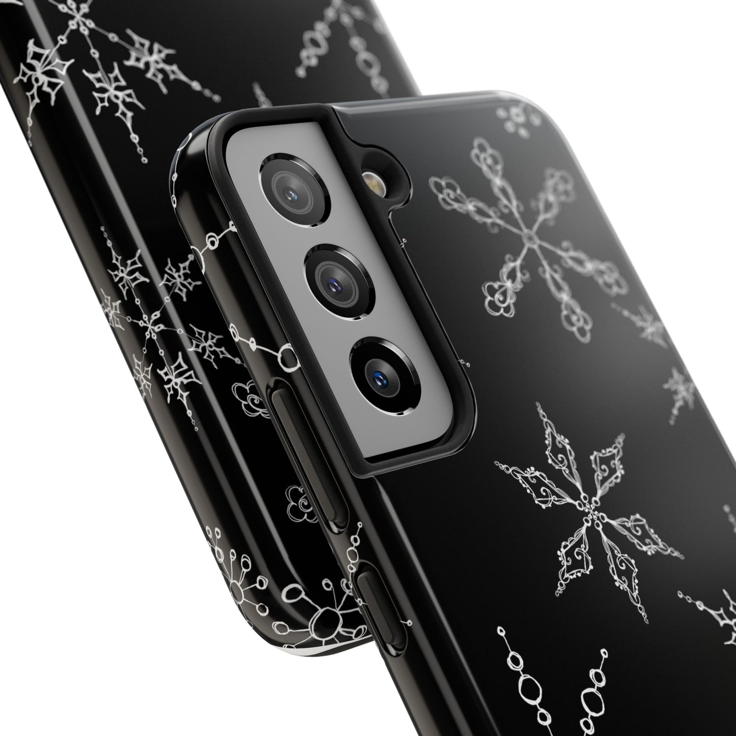 Snowflakes Black Phone Case