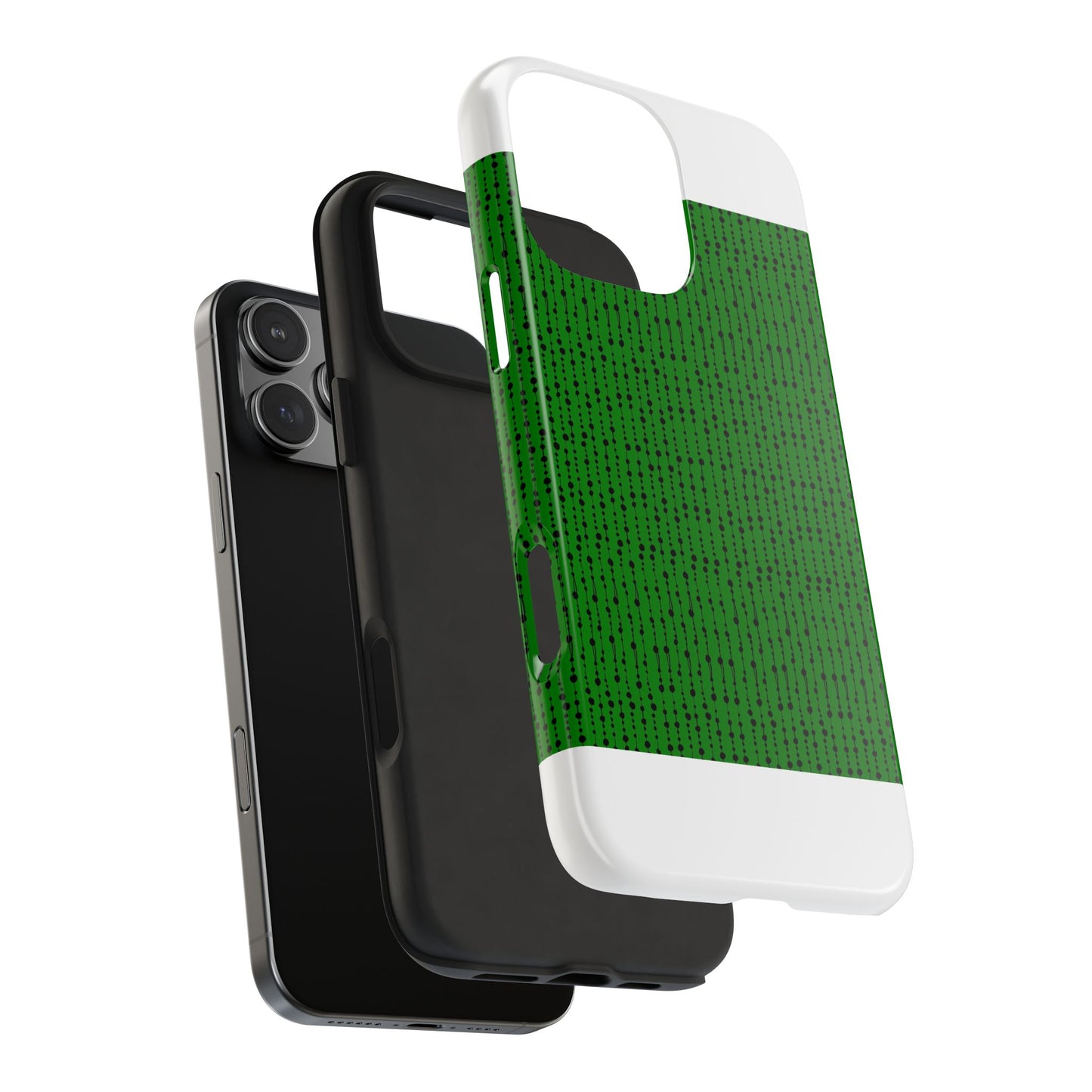 Beaded Curtain Green / Black Phone Case