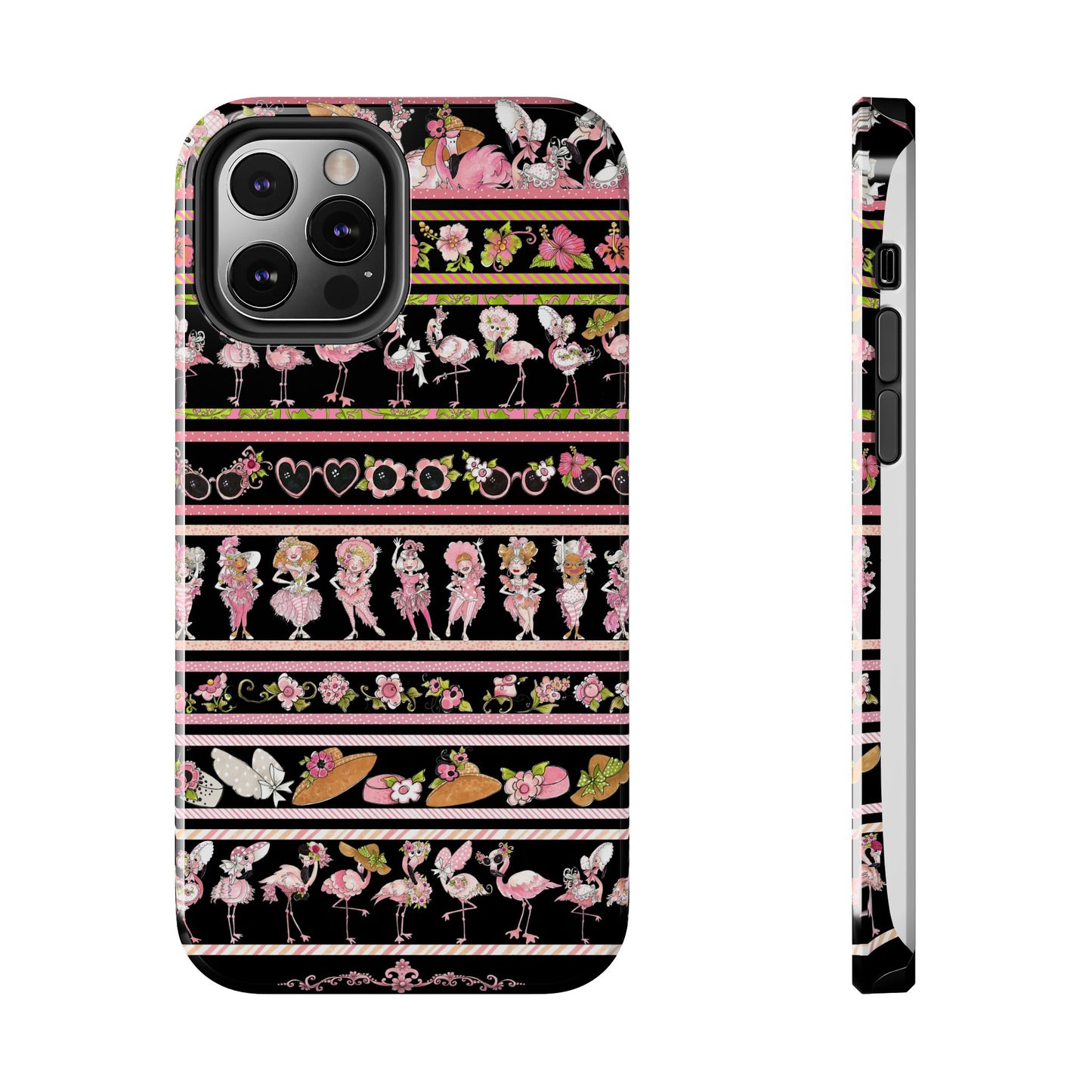 Flam Borders Black Phone Case