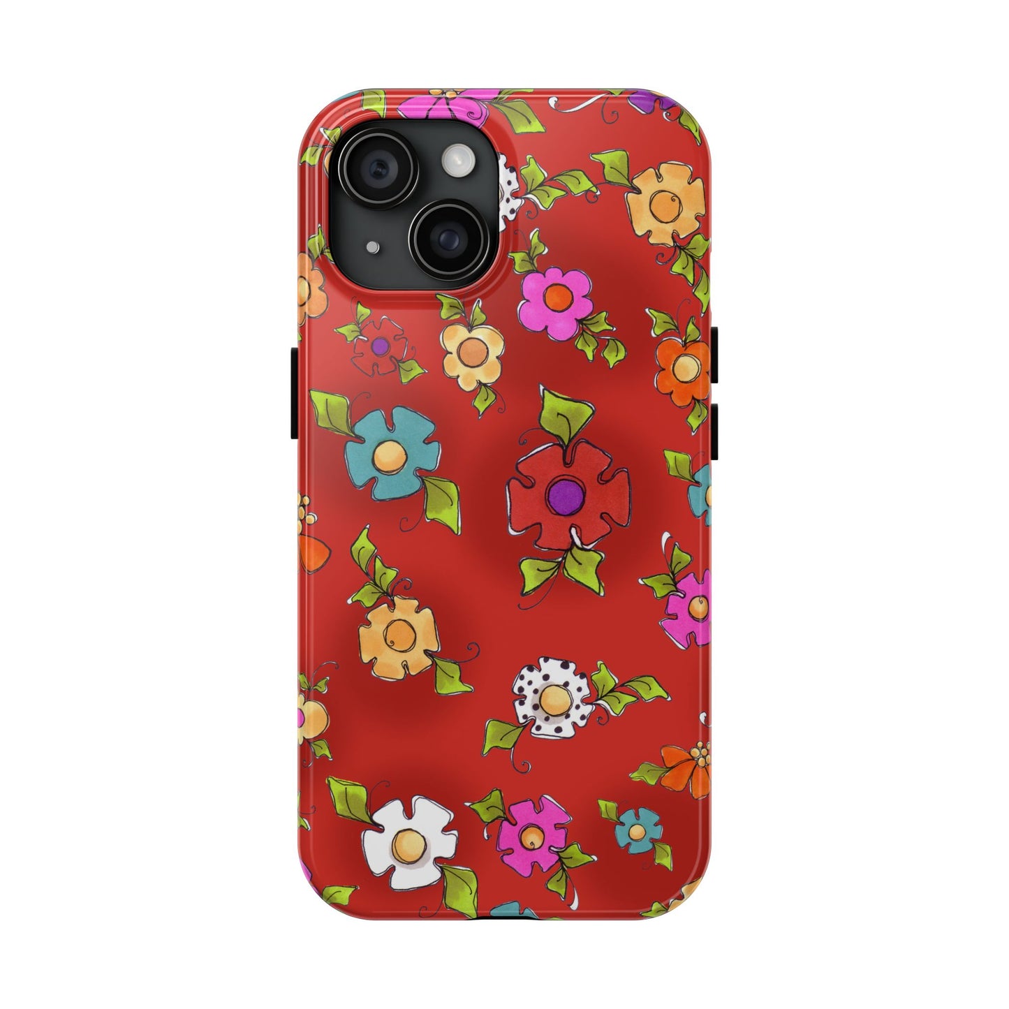 Happy Blooms Red Phone Case