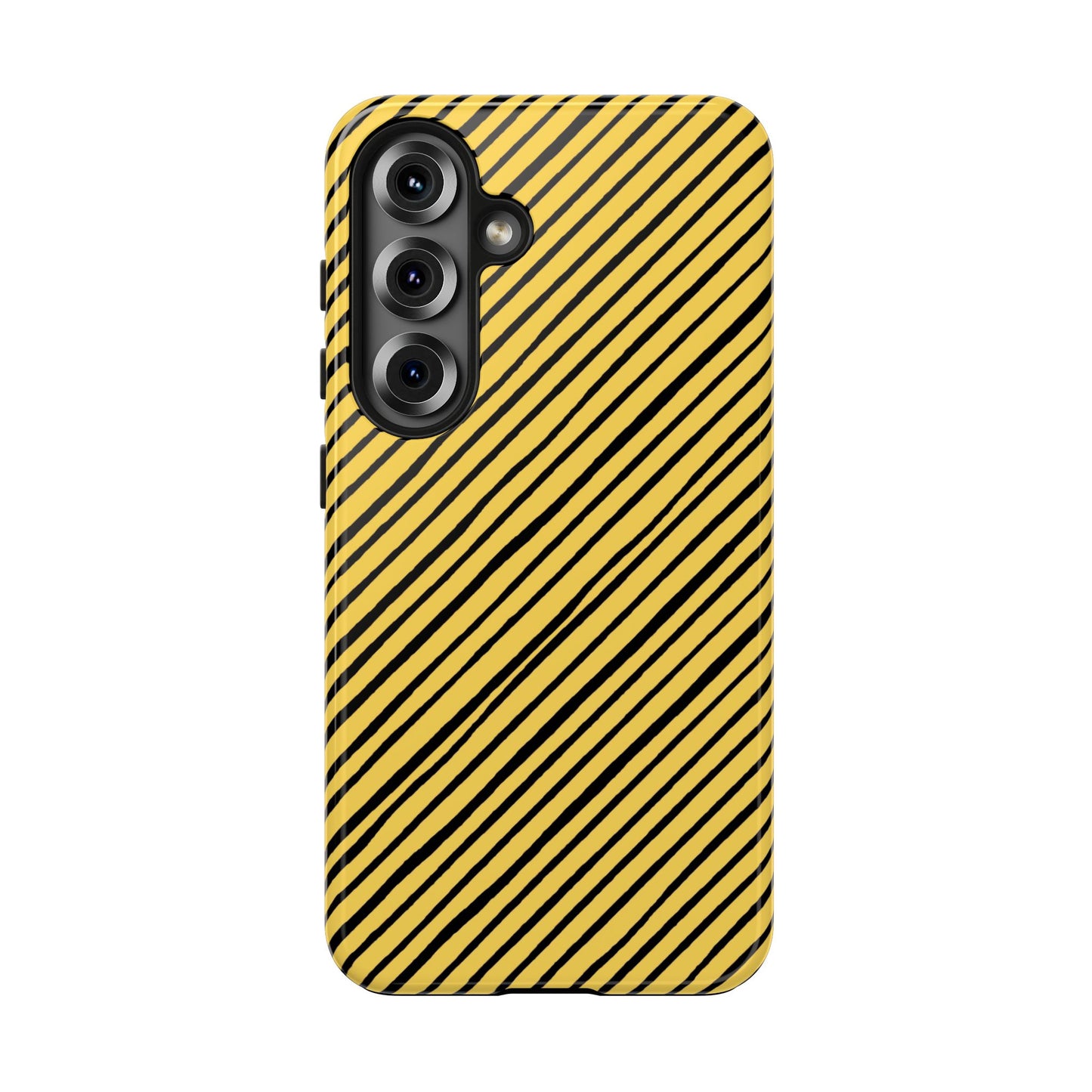 Quirky Bias Stripe Yellow / Black Phone Case