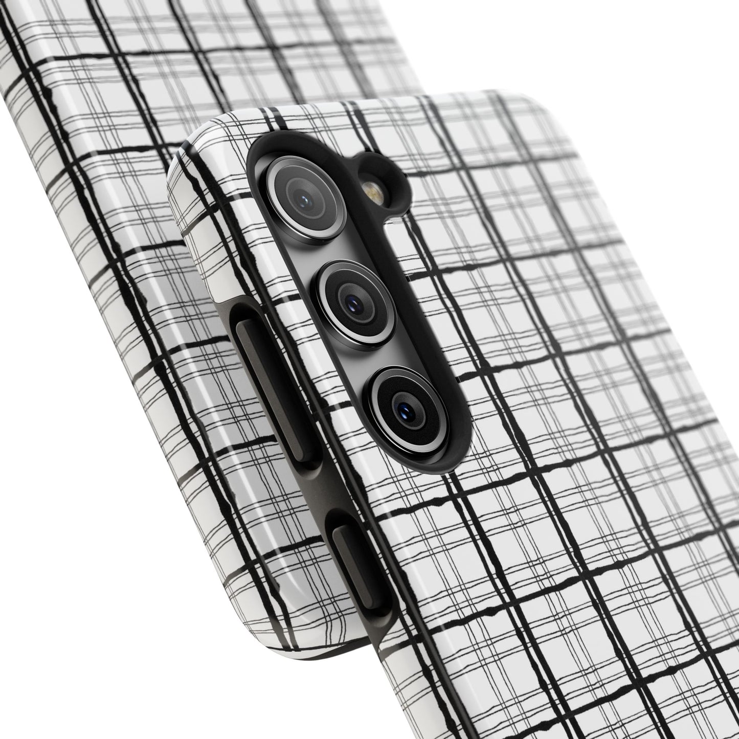 Sophistiplaid White / Black Phone Case