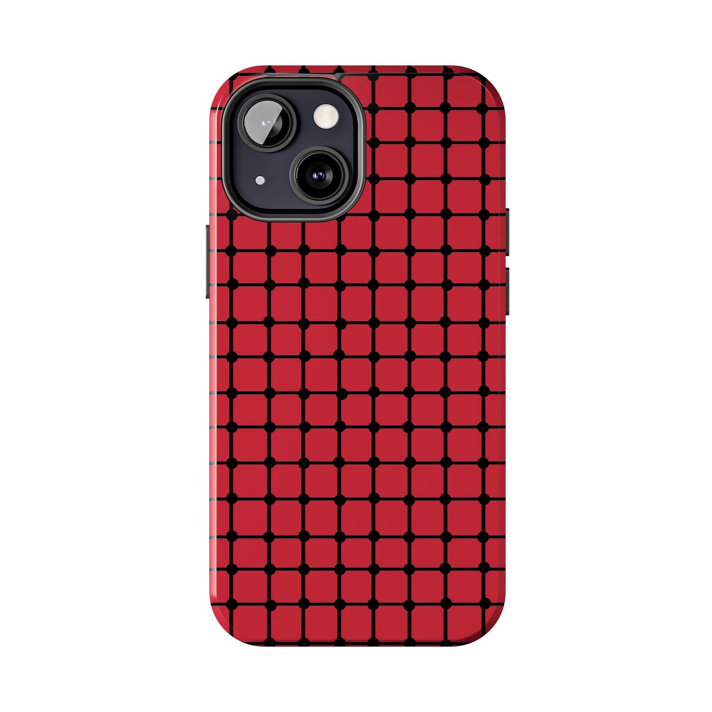 Dot Grid Red / Black Phone Case