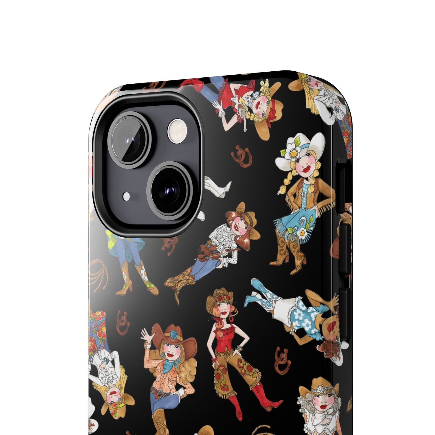 Tossed Cowgirls Black Phone Case