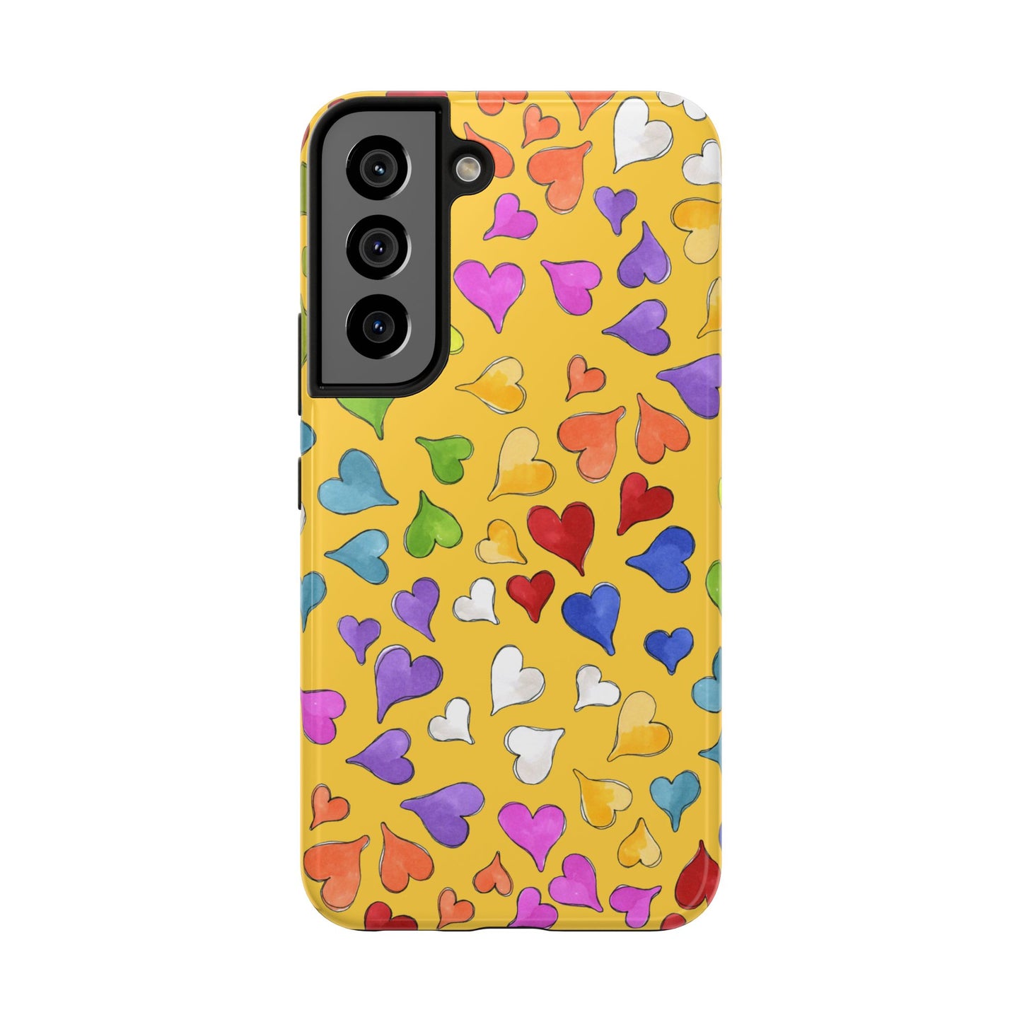 Happy Hearts Yellow Phone Case