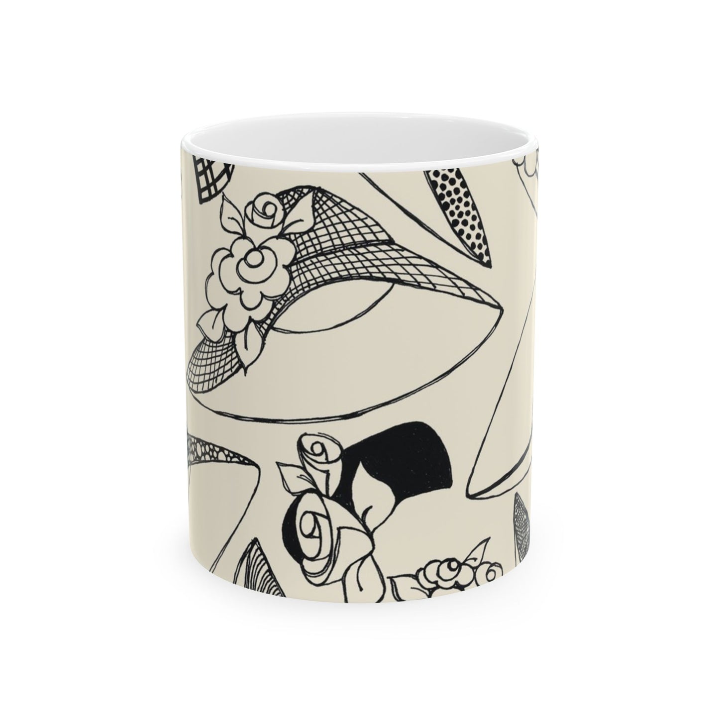 Millinery Ivory / Black Cup