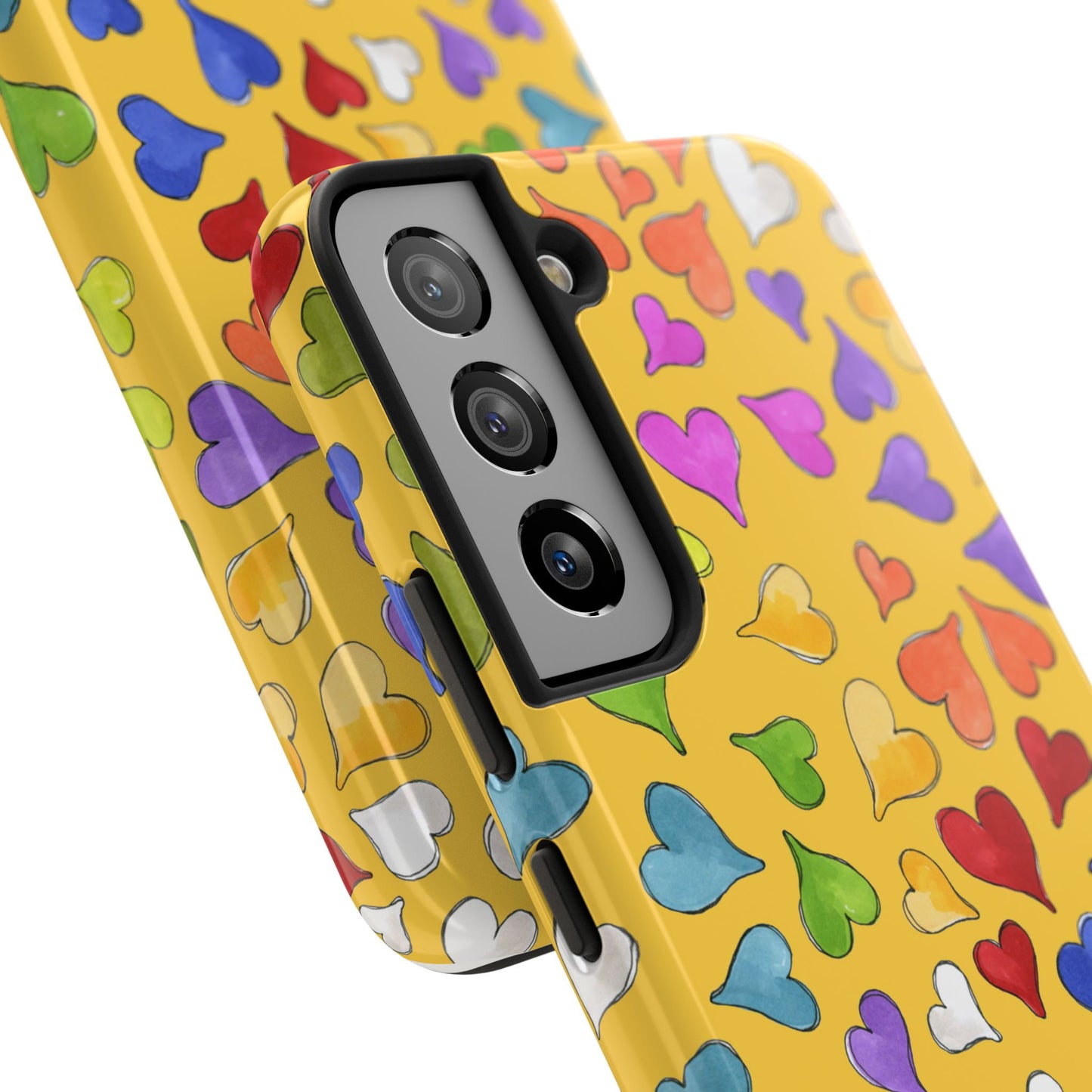 Happy Hearts Yellow Phone Case