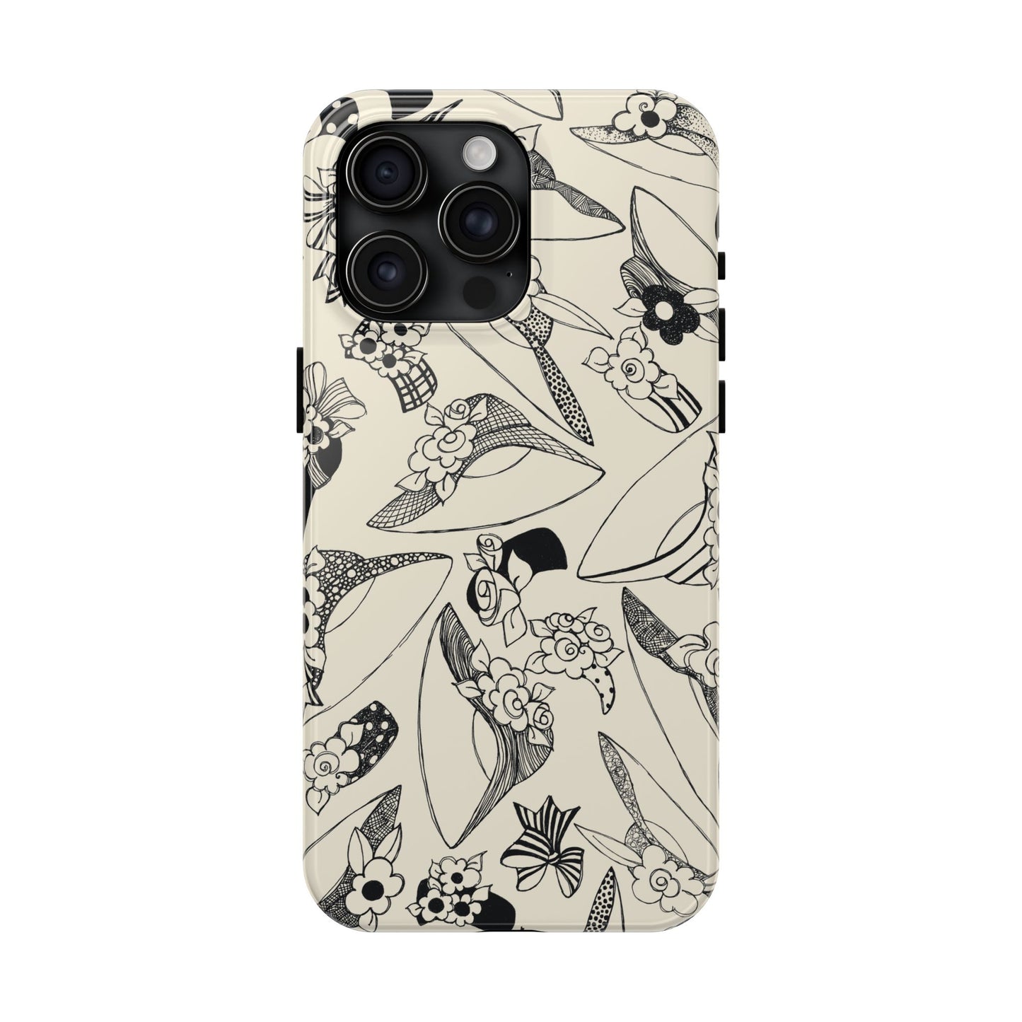 Millinery Ivory / Black Phone Case