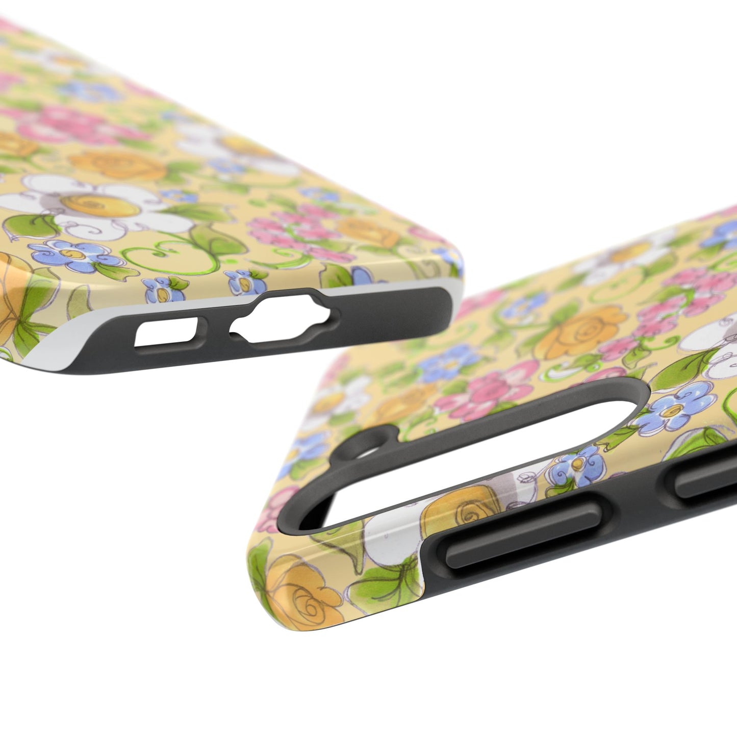Flower Frolic Yellow Phone Case