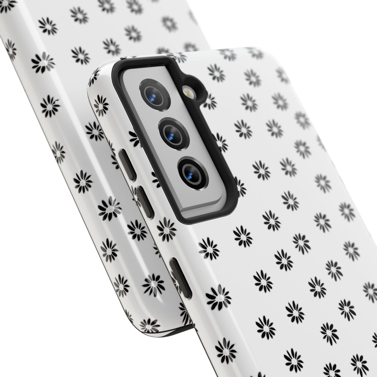 Daisy Dot White / Black Phone Case