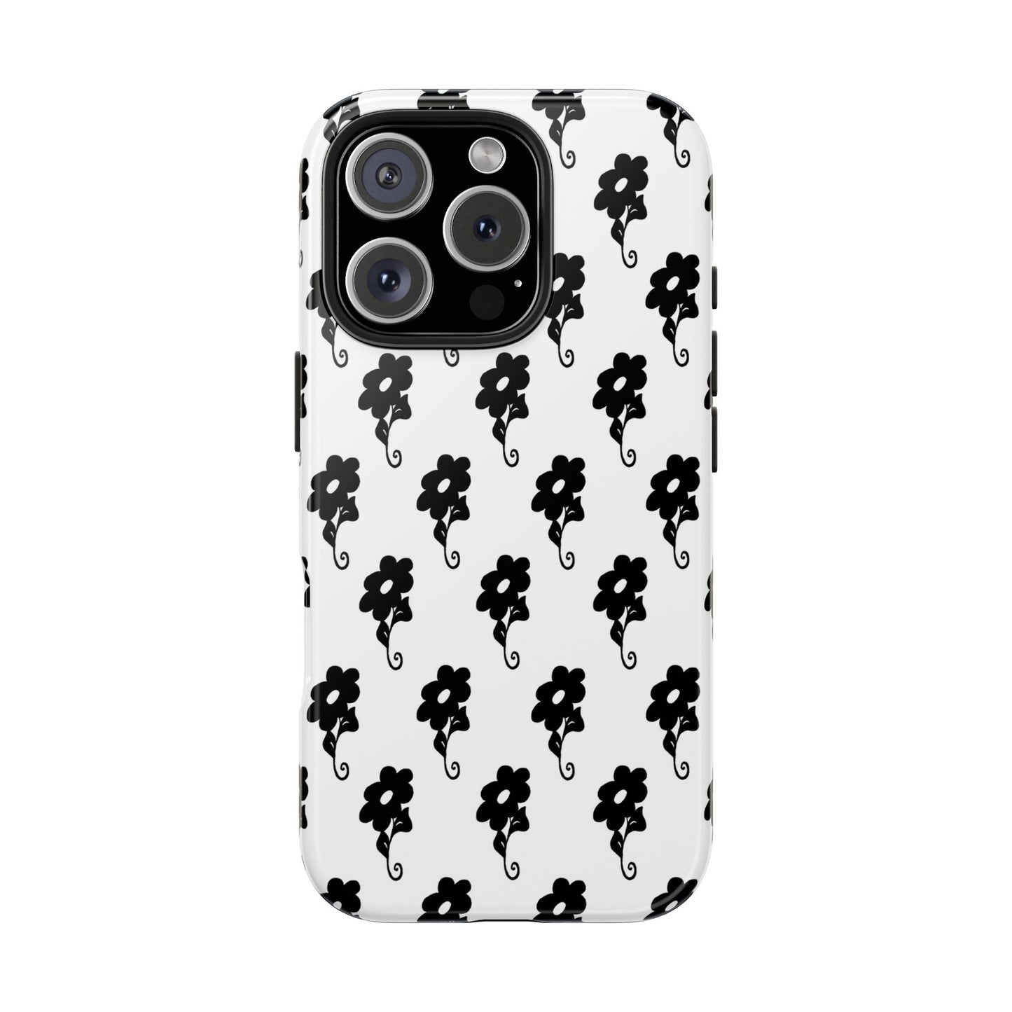 Flowers White / Black Phone Case