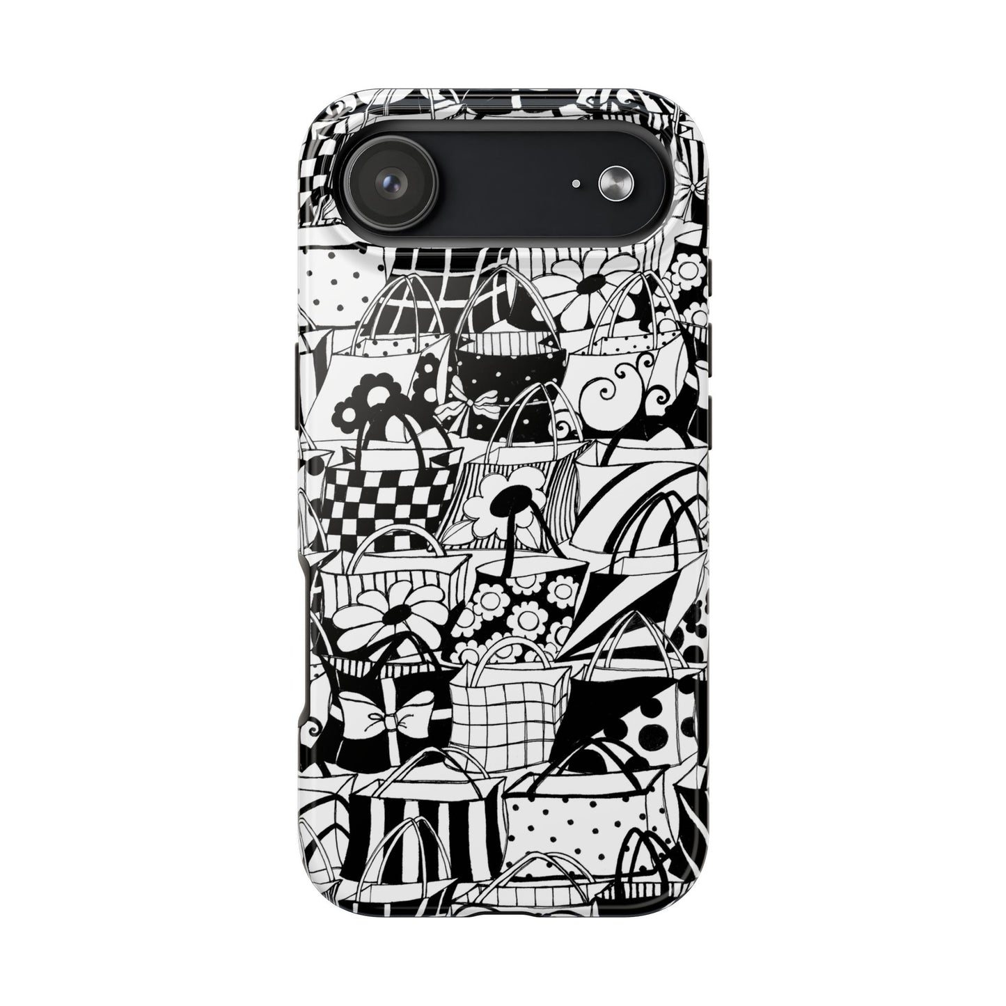 Totally Black / White Phone Case