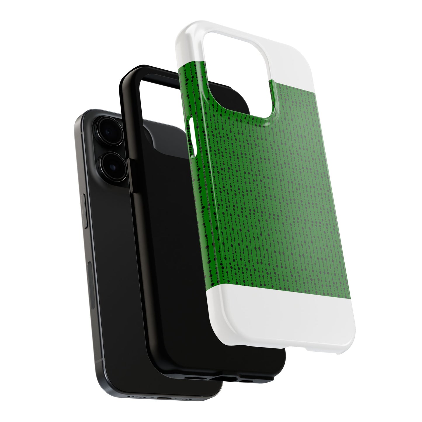 Beaded Curtain Green / Black Phone Case