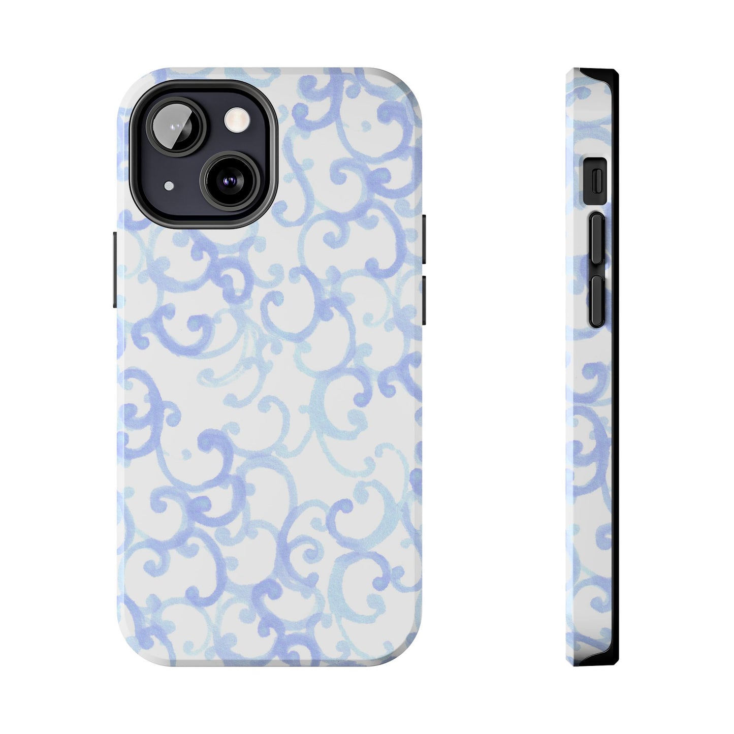 Scrollie White / Blue Phone Case