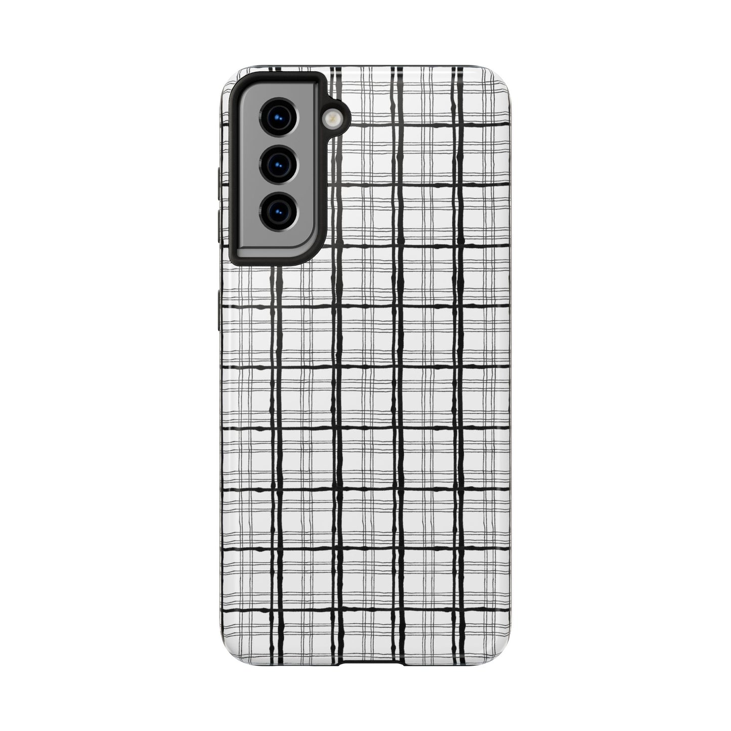 Sophistiplaid White / Black Phone Case