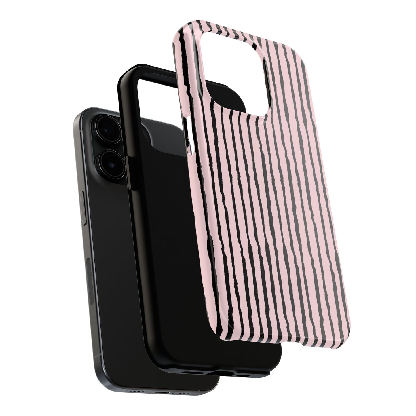 Sorta Stripe Light Pink / Black Phone Case