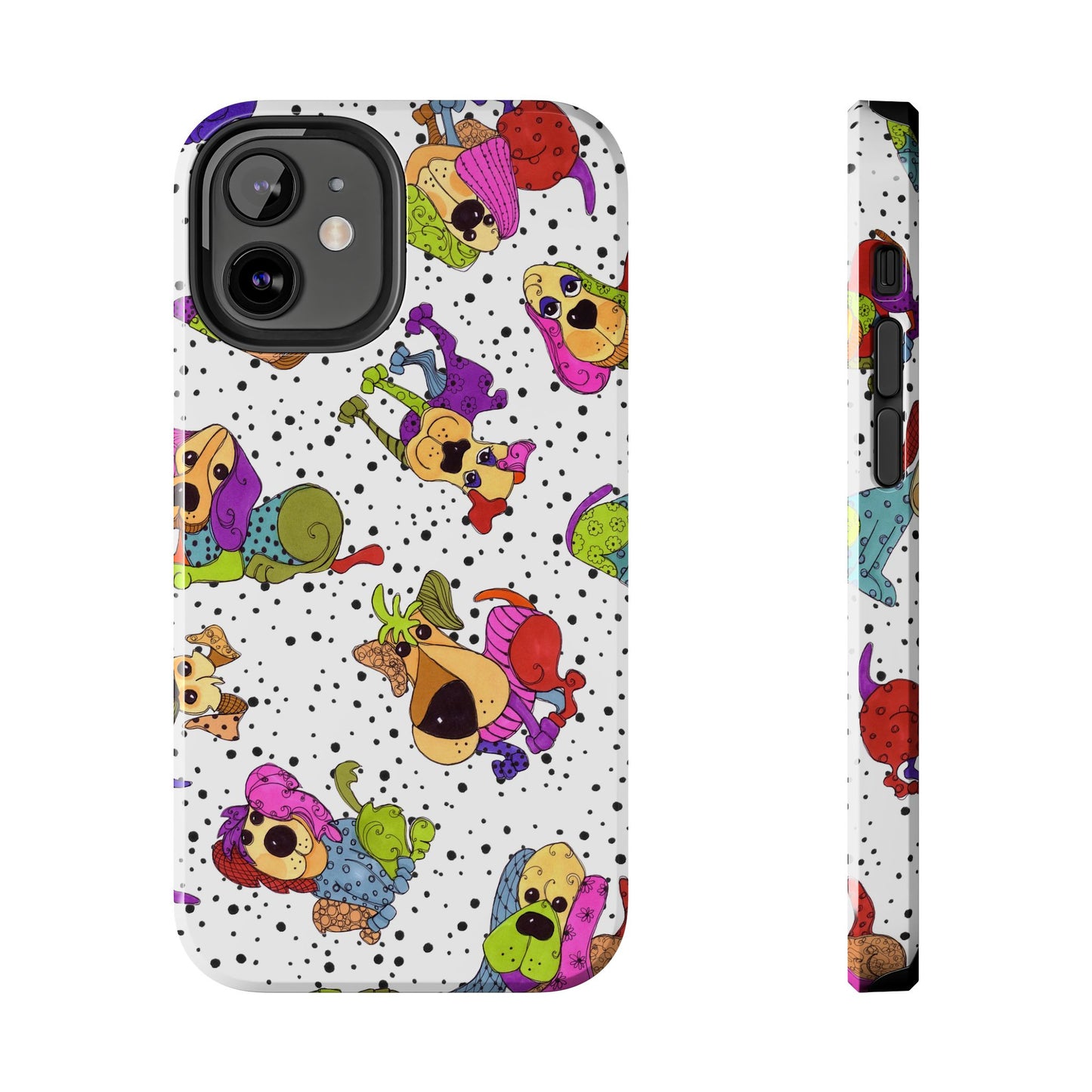 Tossed Happy Dogs White Phone Case