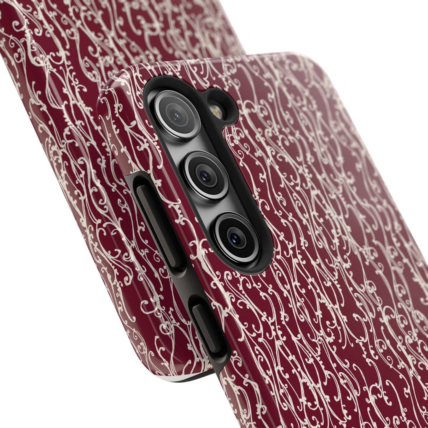 Swan Scroll Red / White Phone Case