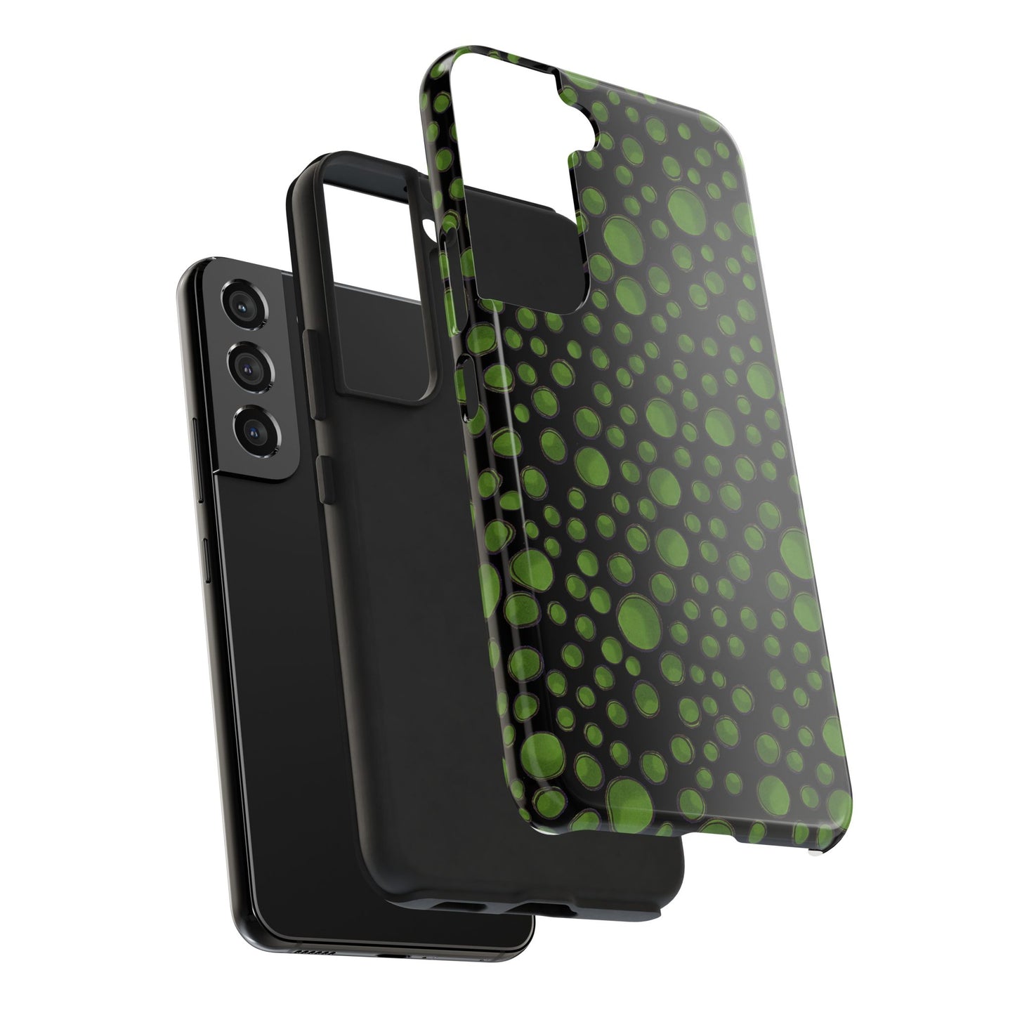Dot Assortment Black / Green Phone Case