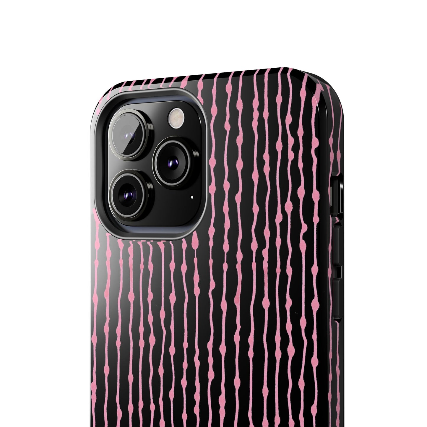 Faux Seersucker Black / Pink Phone Case
