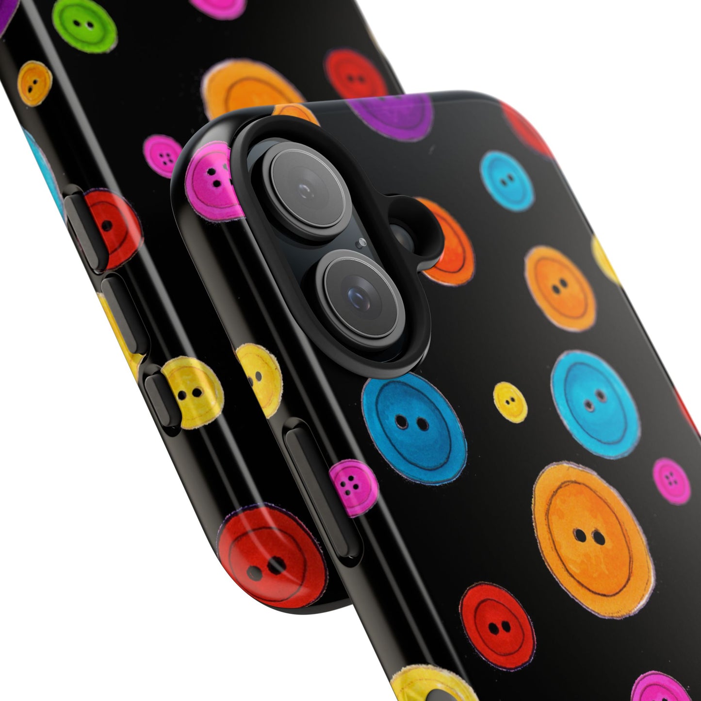 Button Dots Black Phone Case