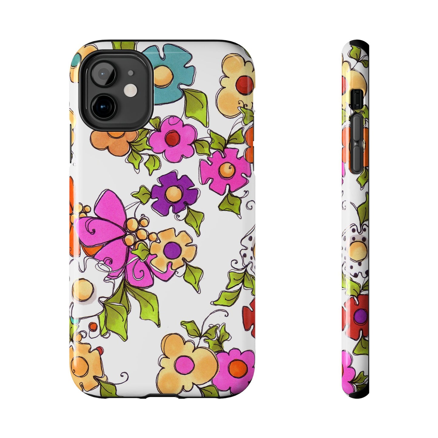 Happy Blooms White Phone Case