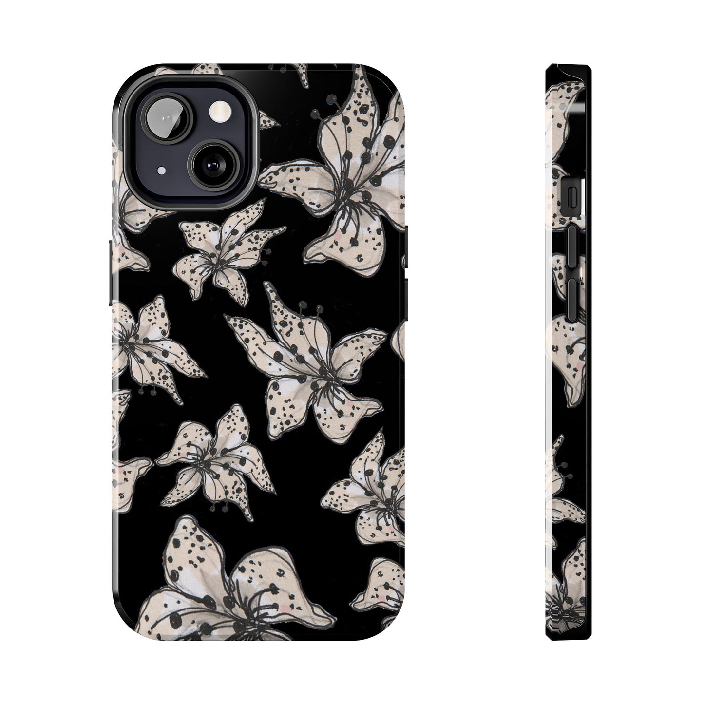 Spotted Lilies Black Phone Case