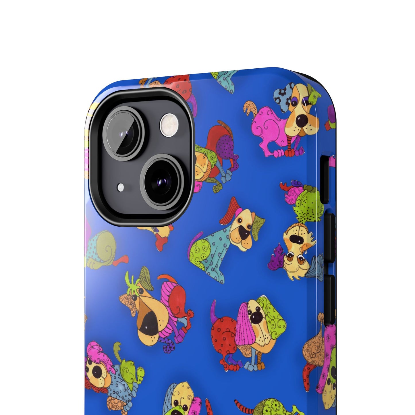 Tossed Happy Dogs Blue Phone Case