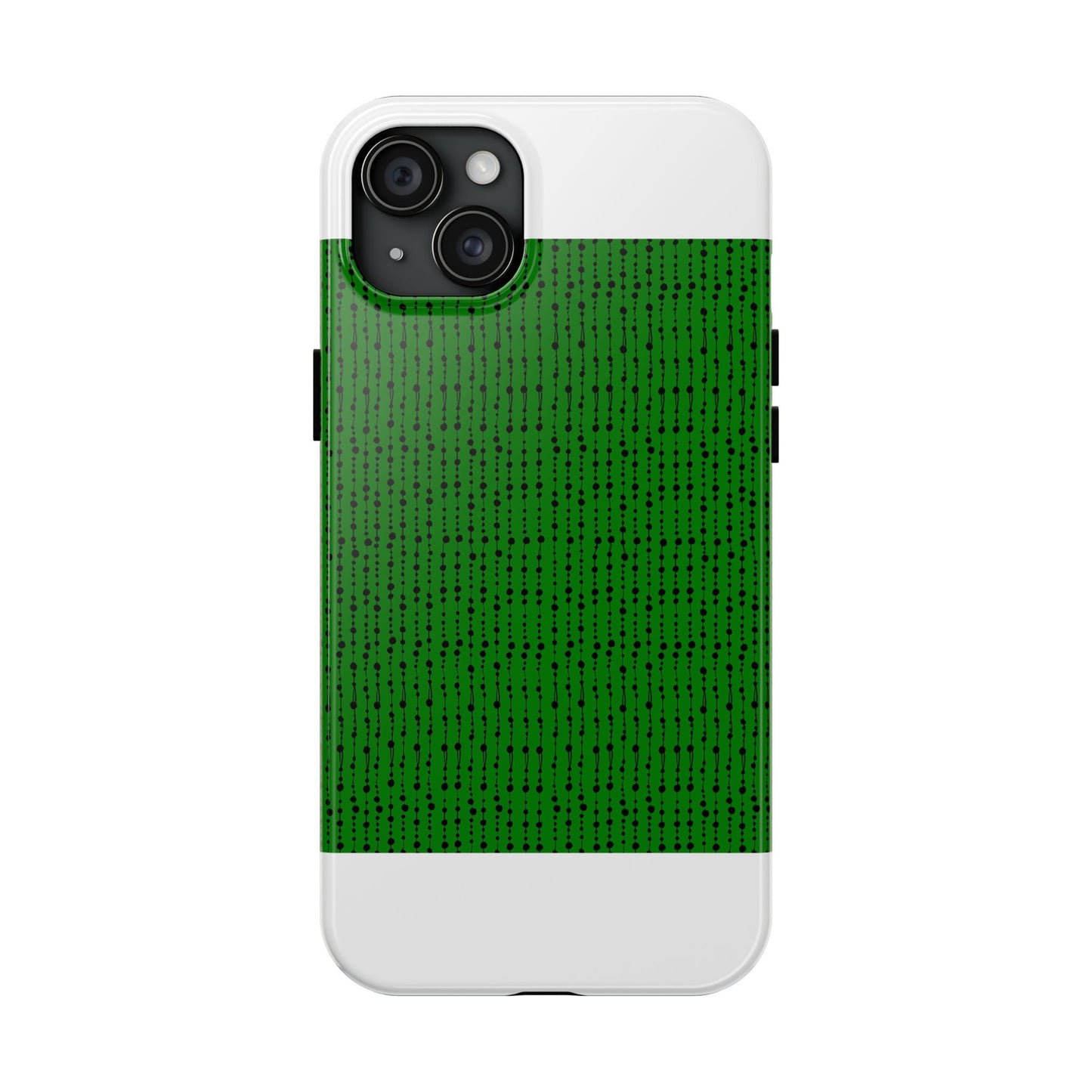 Beaded Curtain Green / Black Phone Case