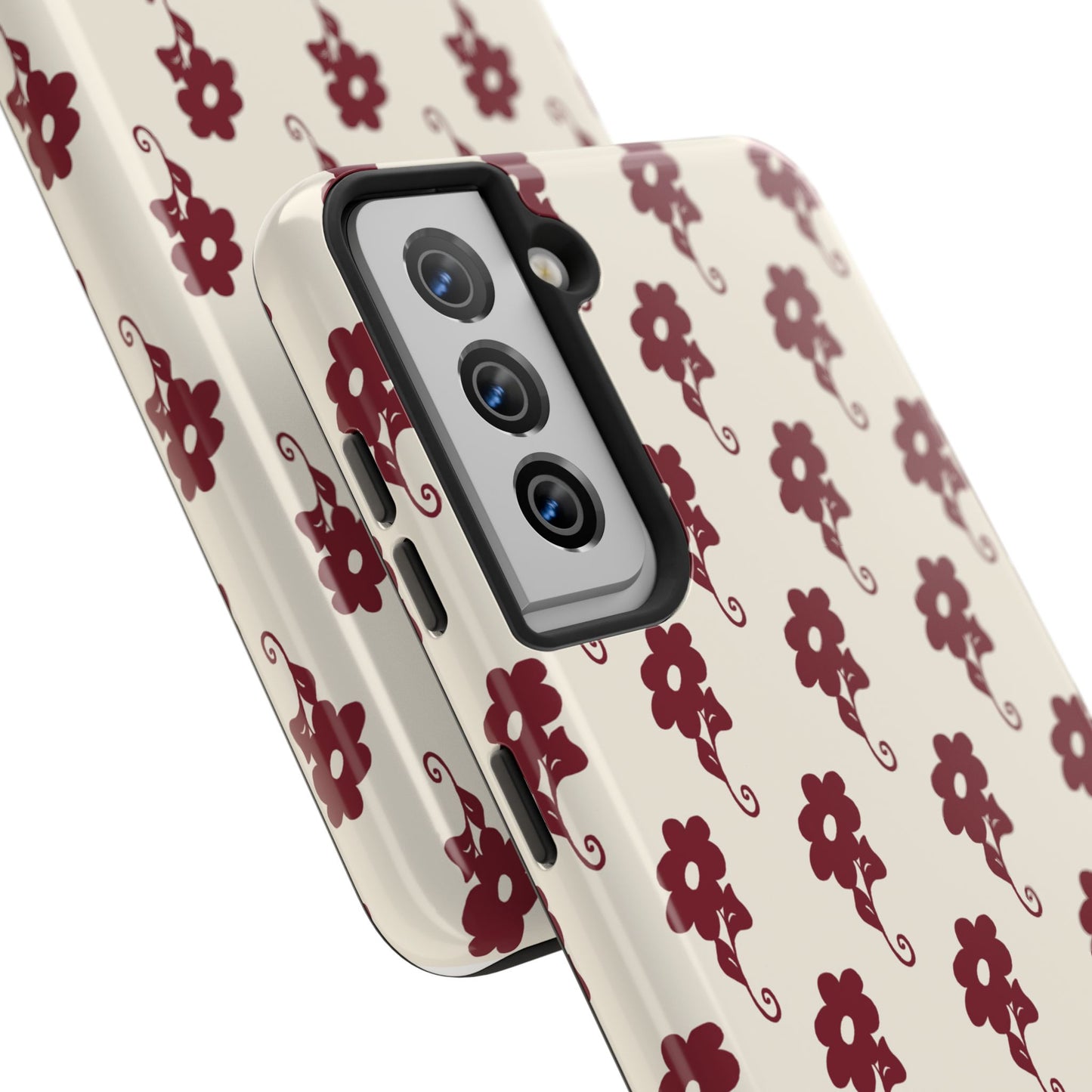 Flowers Ivory / Red Phone Case