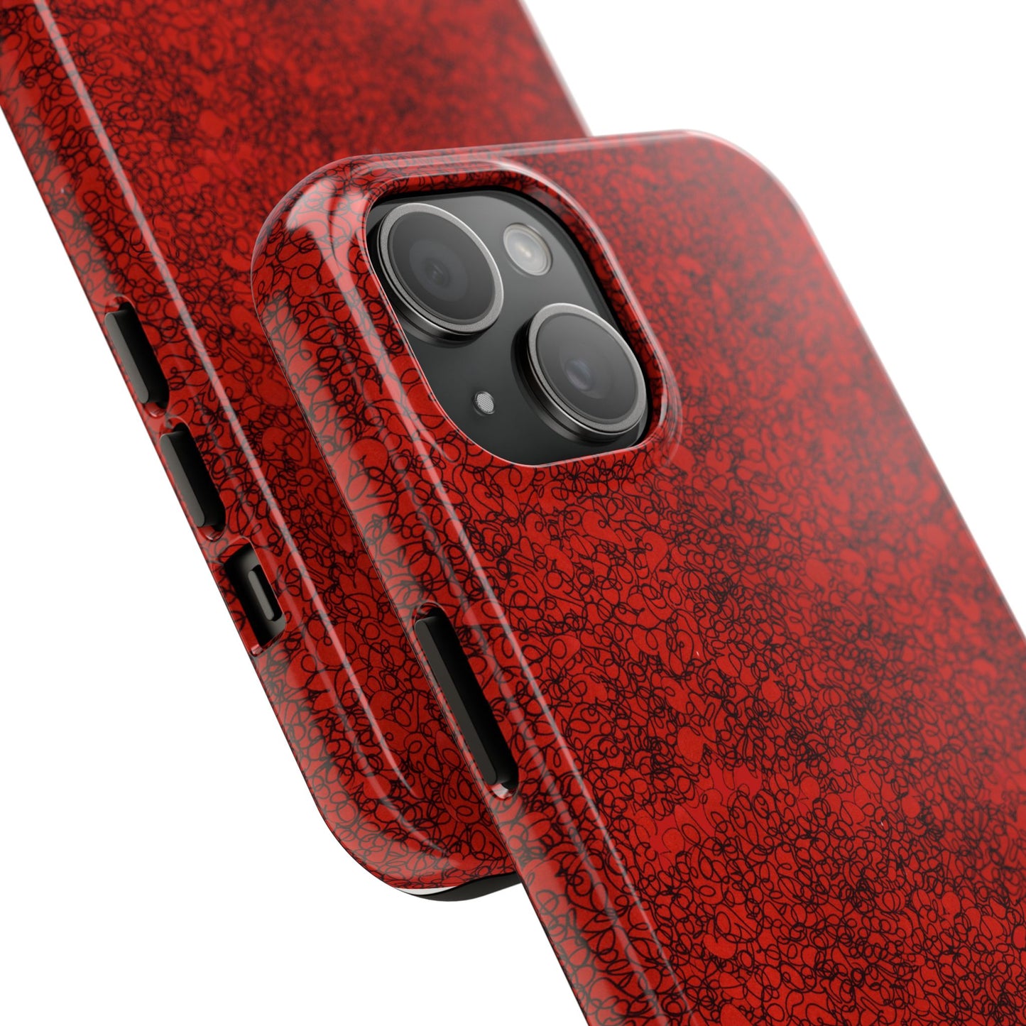 Scribble Red / Black Phone Case