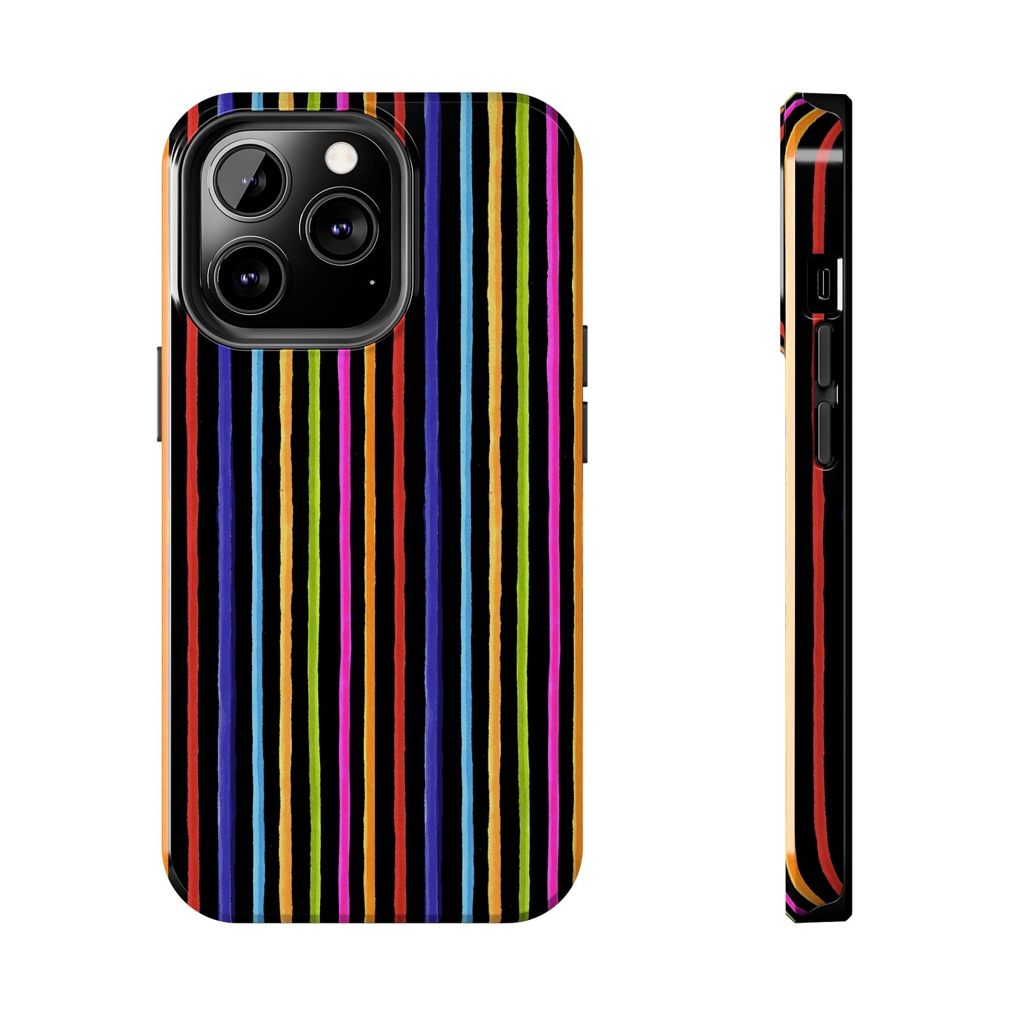 Happy Stripe Black Phone Case