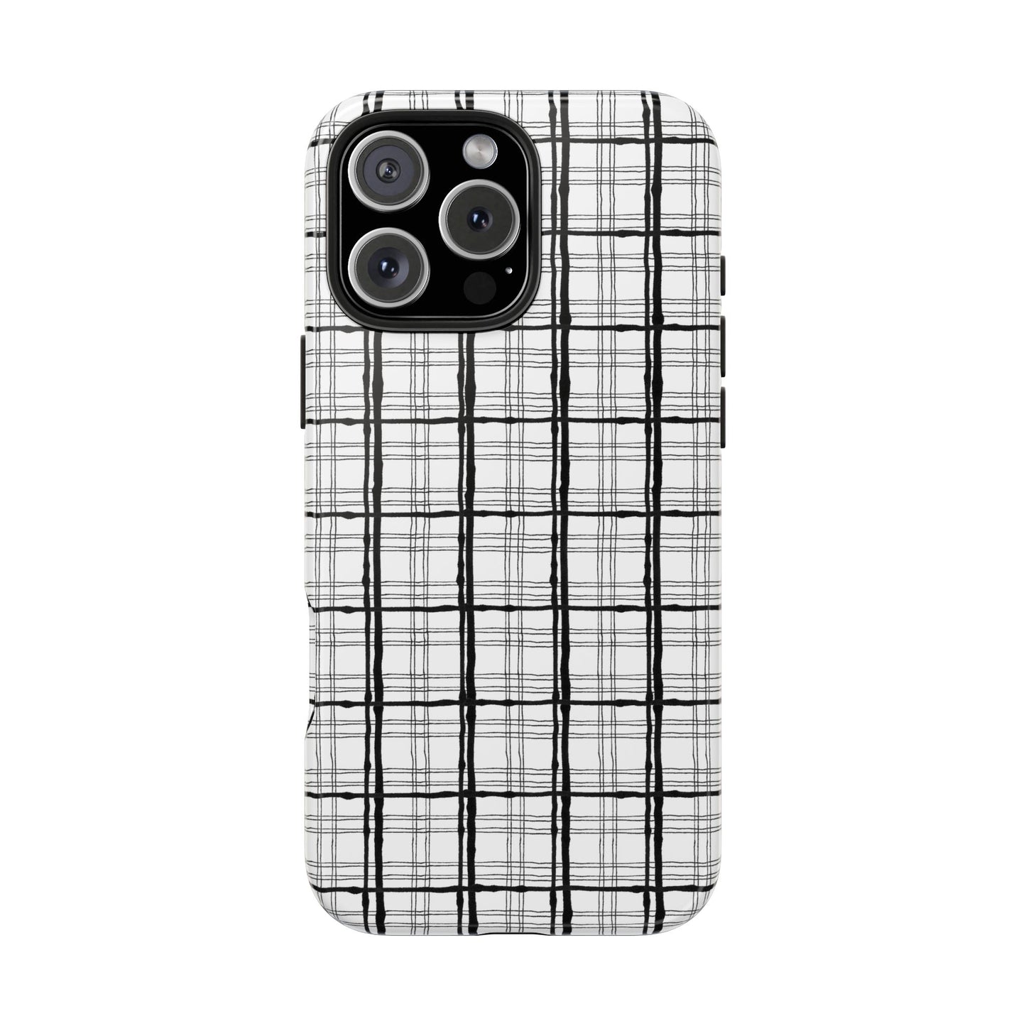 Sophistiplaid White / Black Phone Case