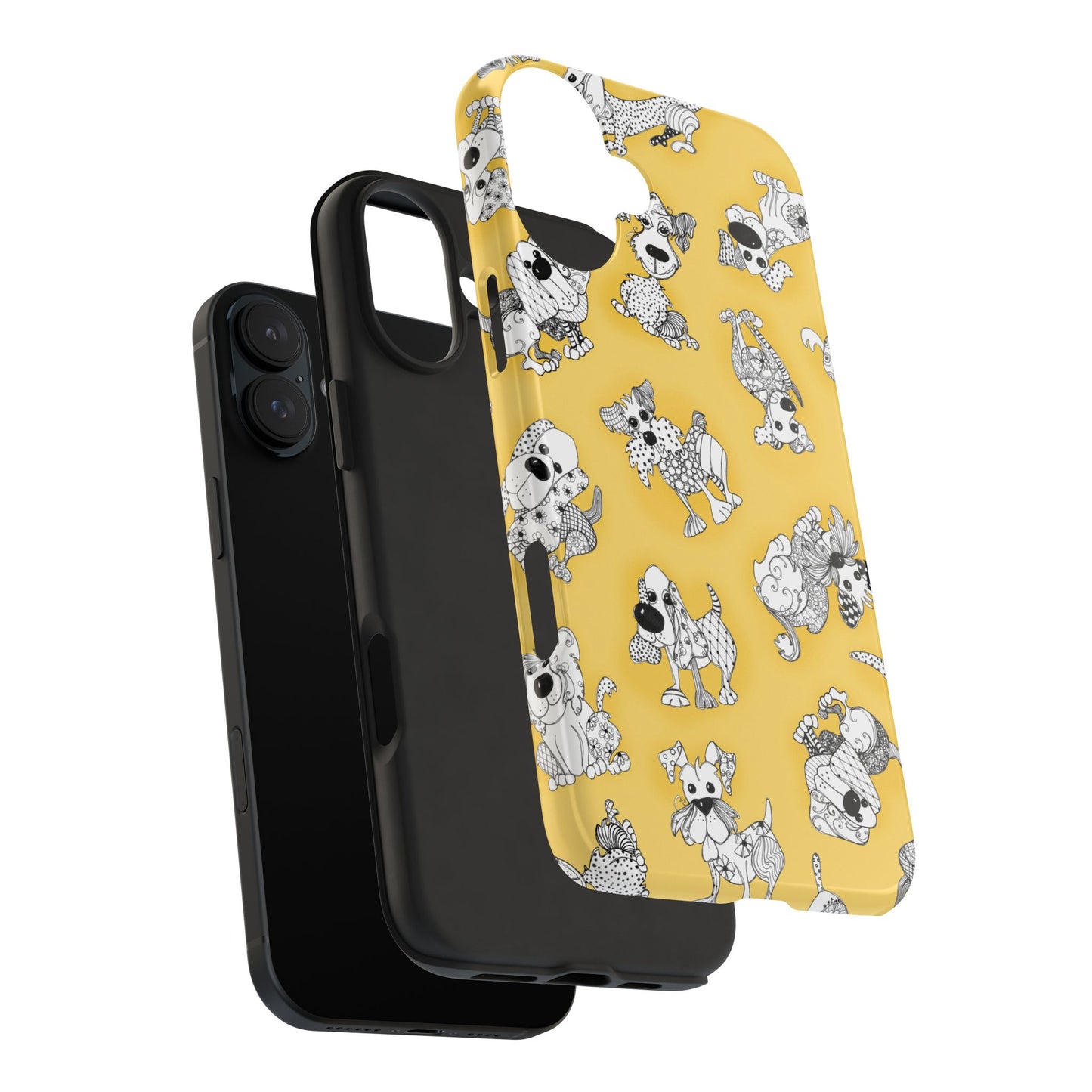 Doodle Dogs Yellow Phone Case