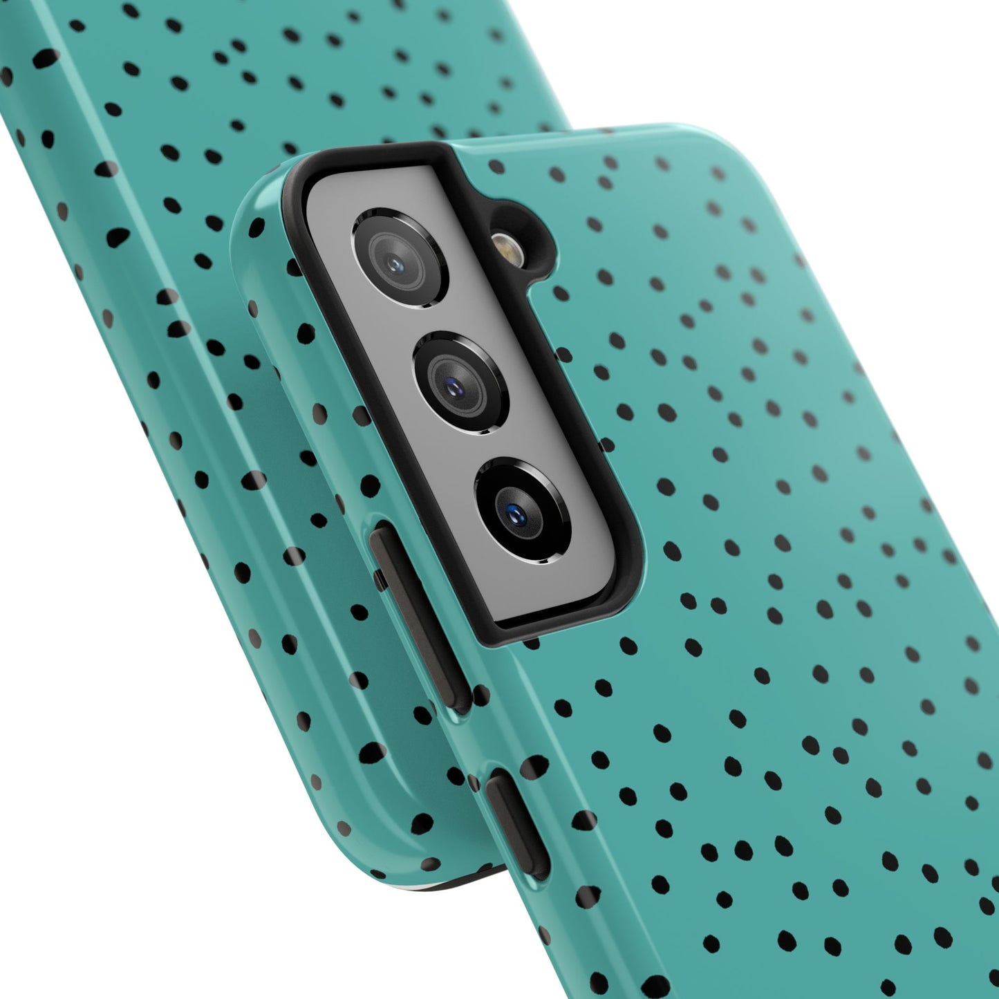 Dinky Dots Turquoise / Black Phone Case