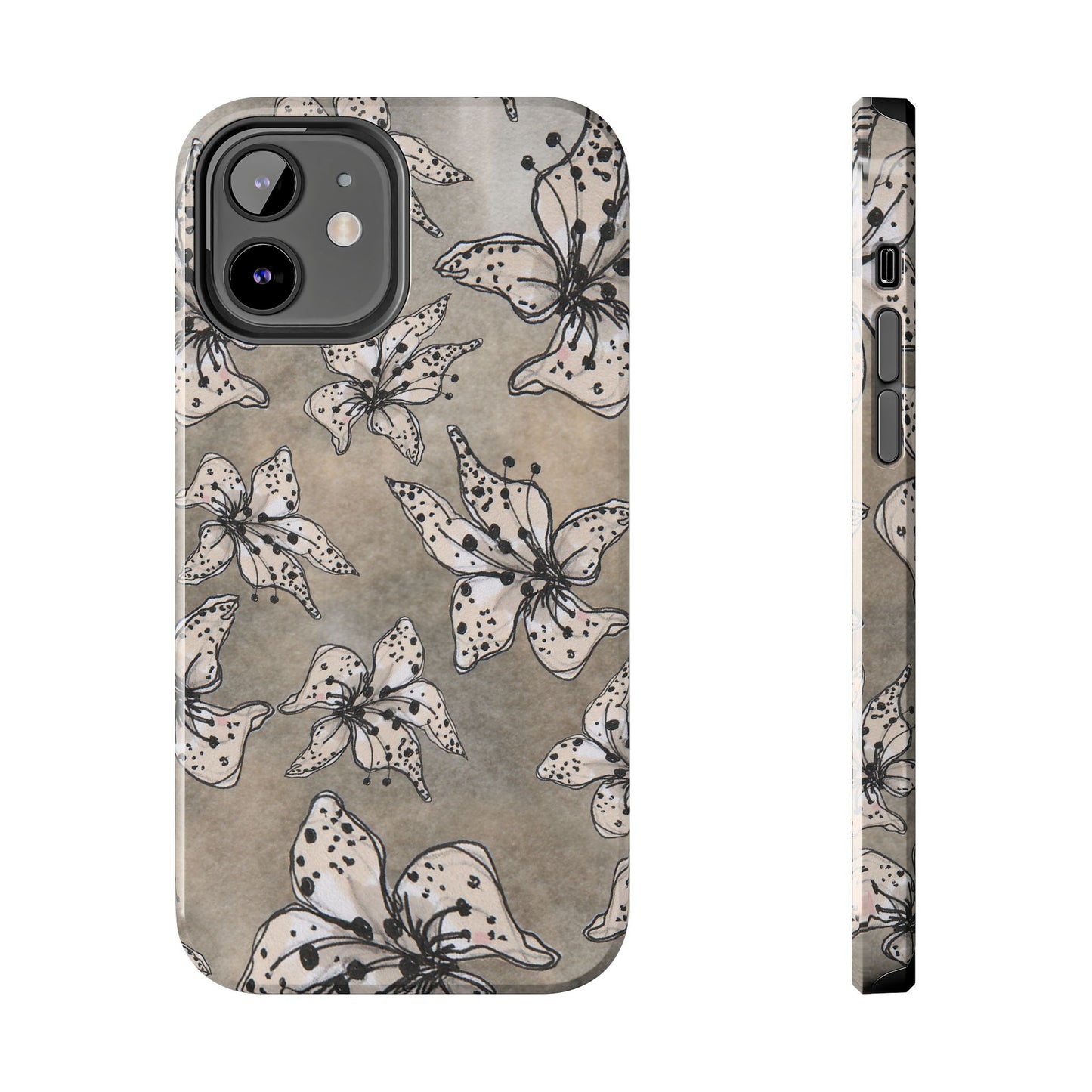 Spotted Lilies Gray Phone Case