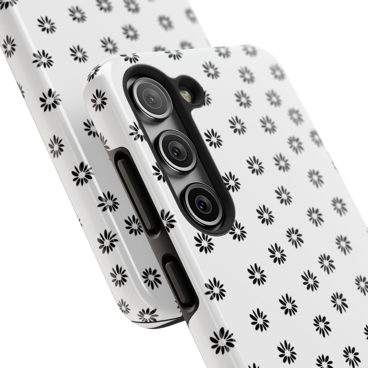 Daisy Dot White / Black Phone Case