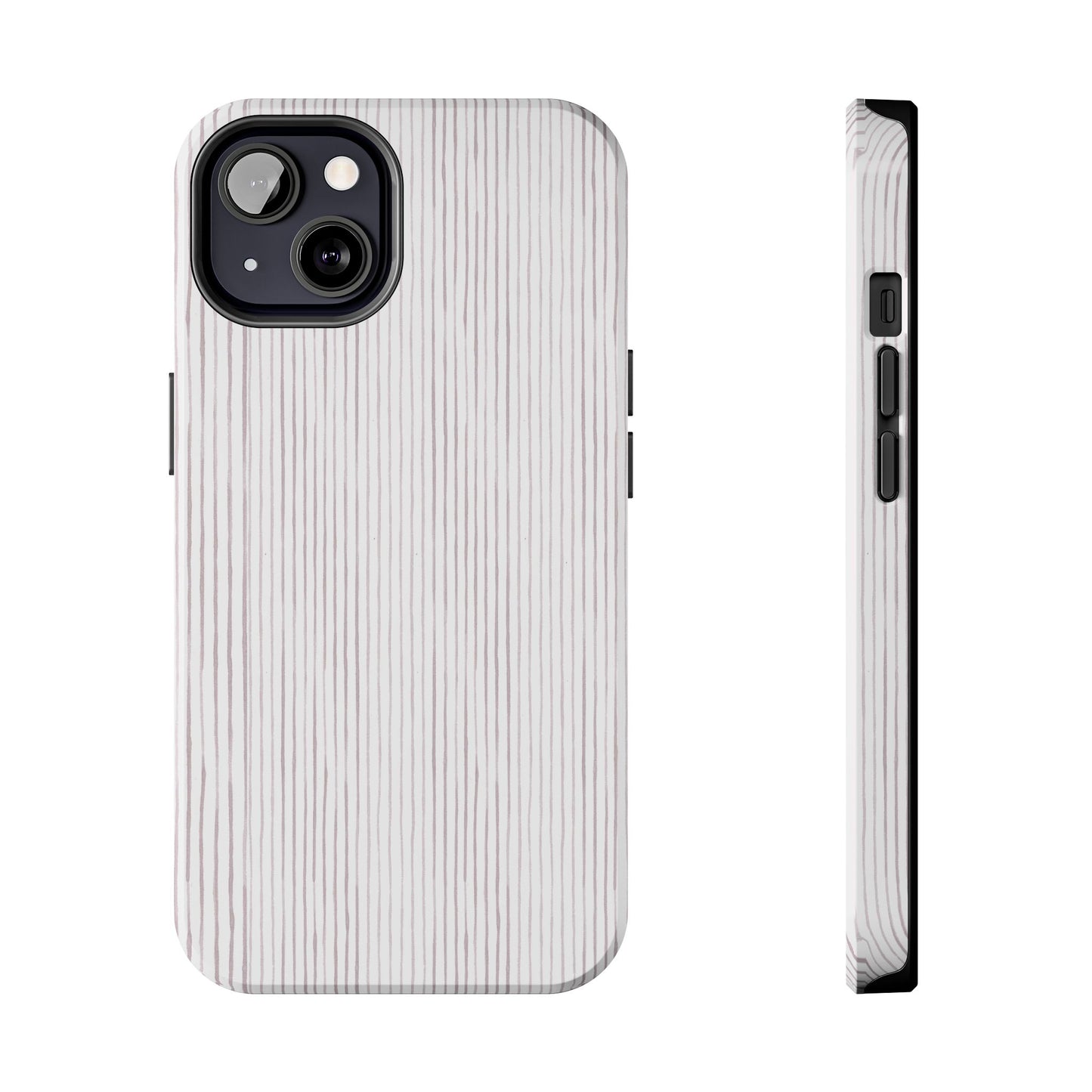 Happy Stripe White / Silver Phone Case