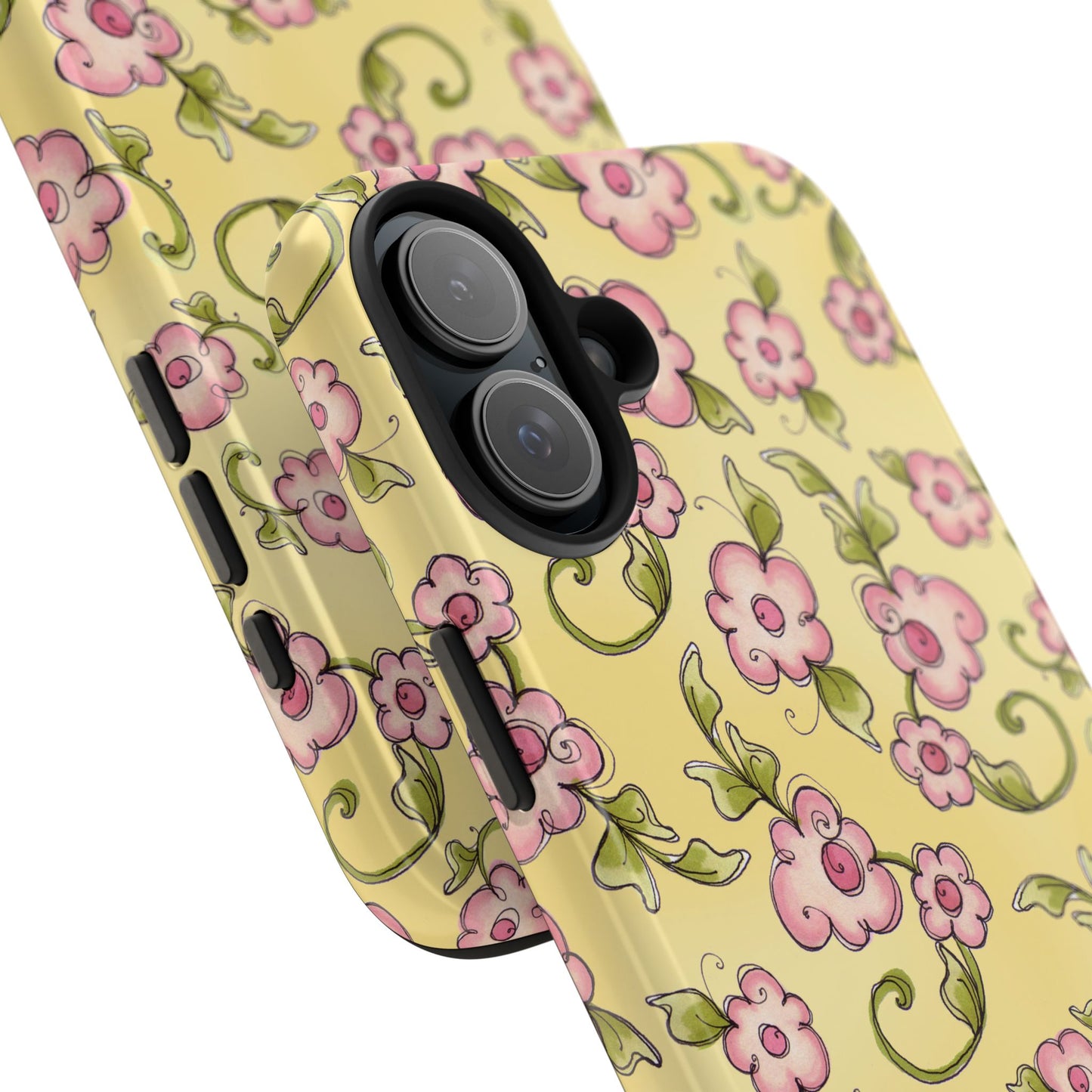 Scroll Daisies Yellow / Peach Phone Case