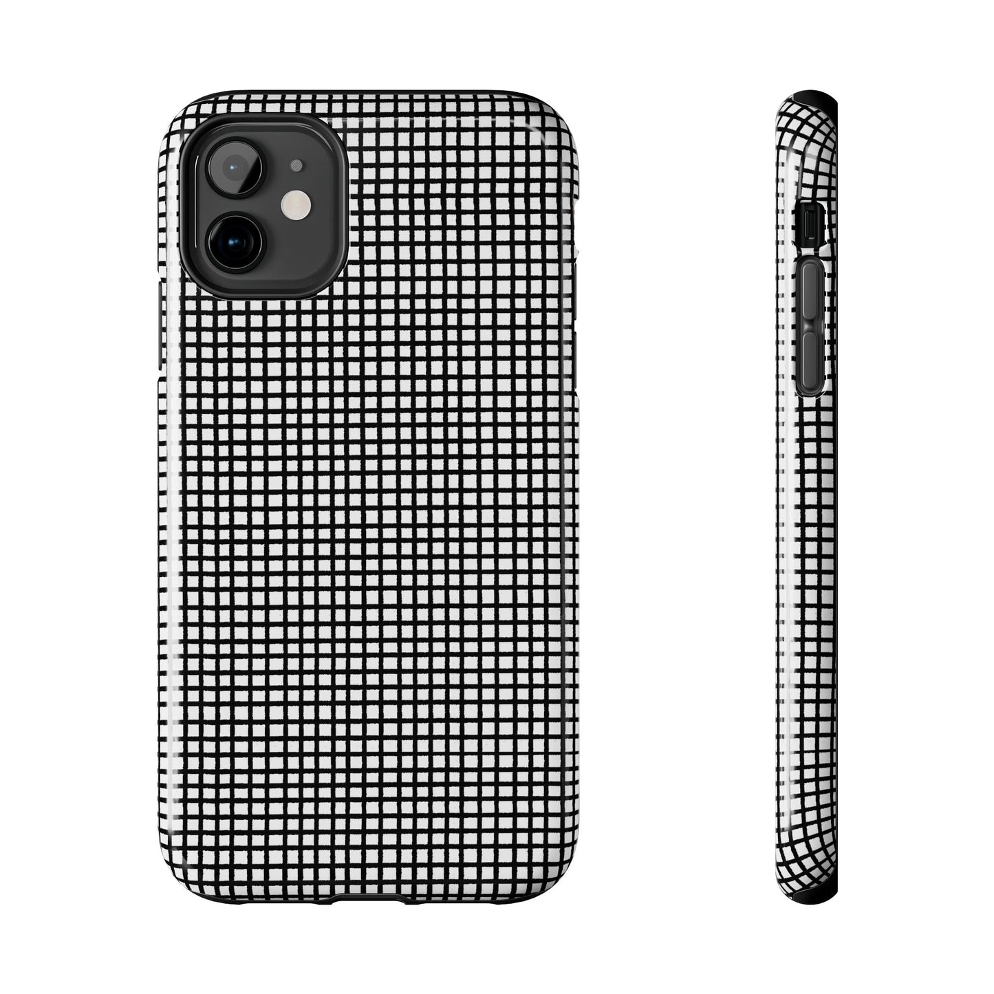 Gingham Black / White Phone Case
