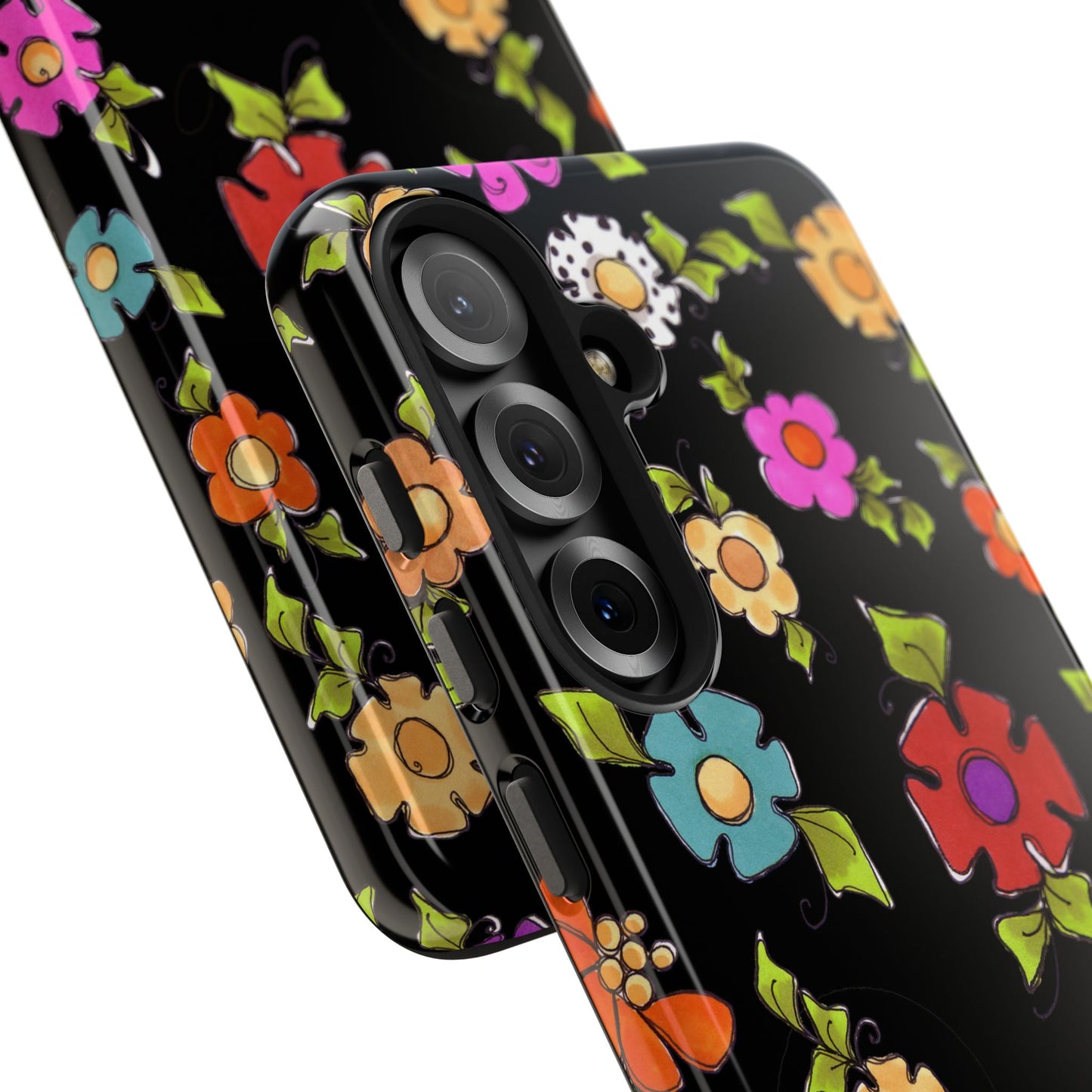 Dog Blooms Black Phone Case