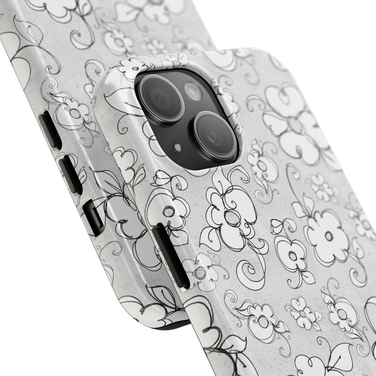 Lady Flowers Silver Phone Case