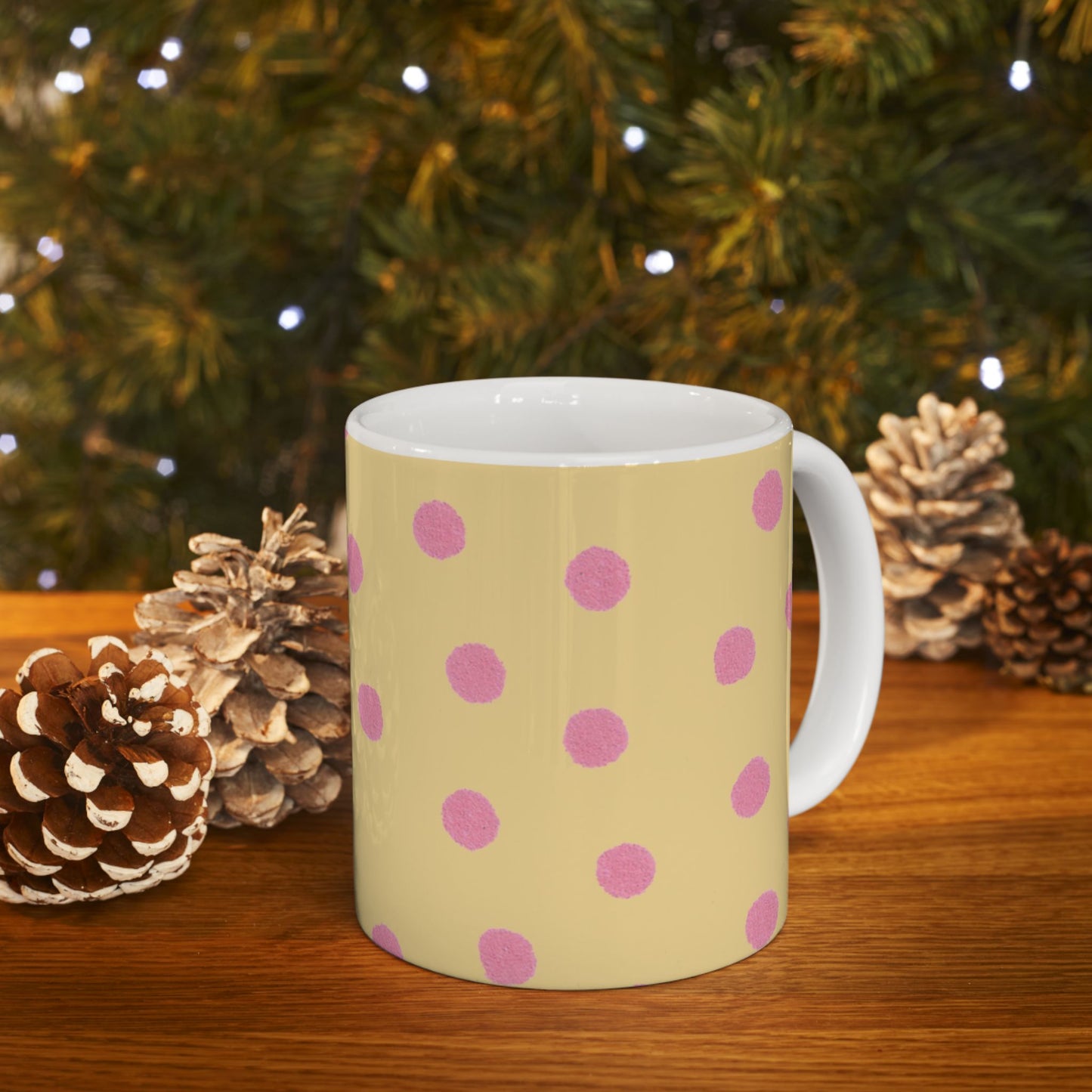 Medium Dots Sunshine / Pink Cup