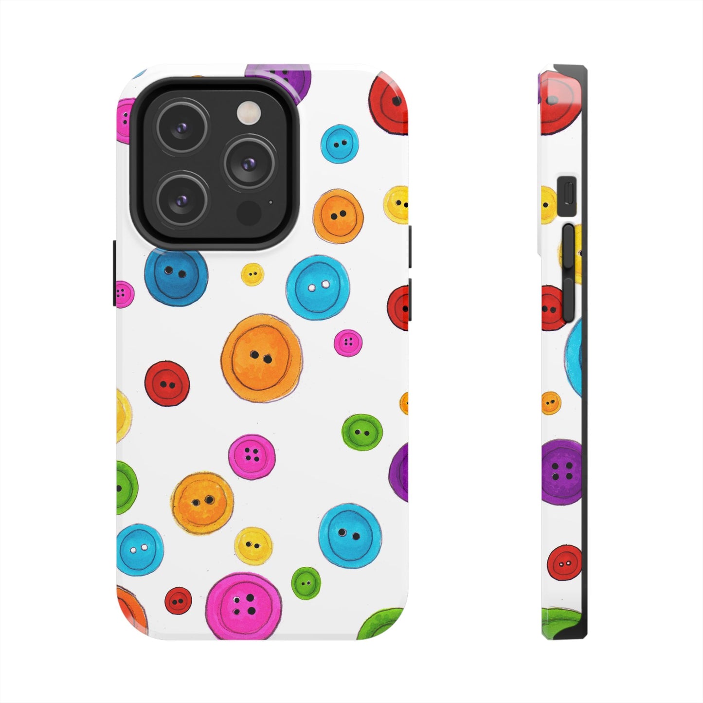 Button Dots White Phone Case